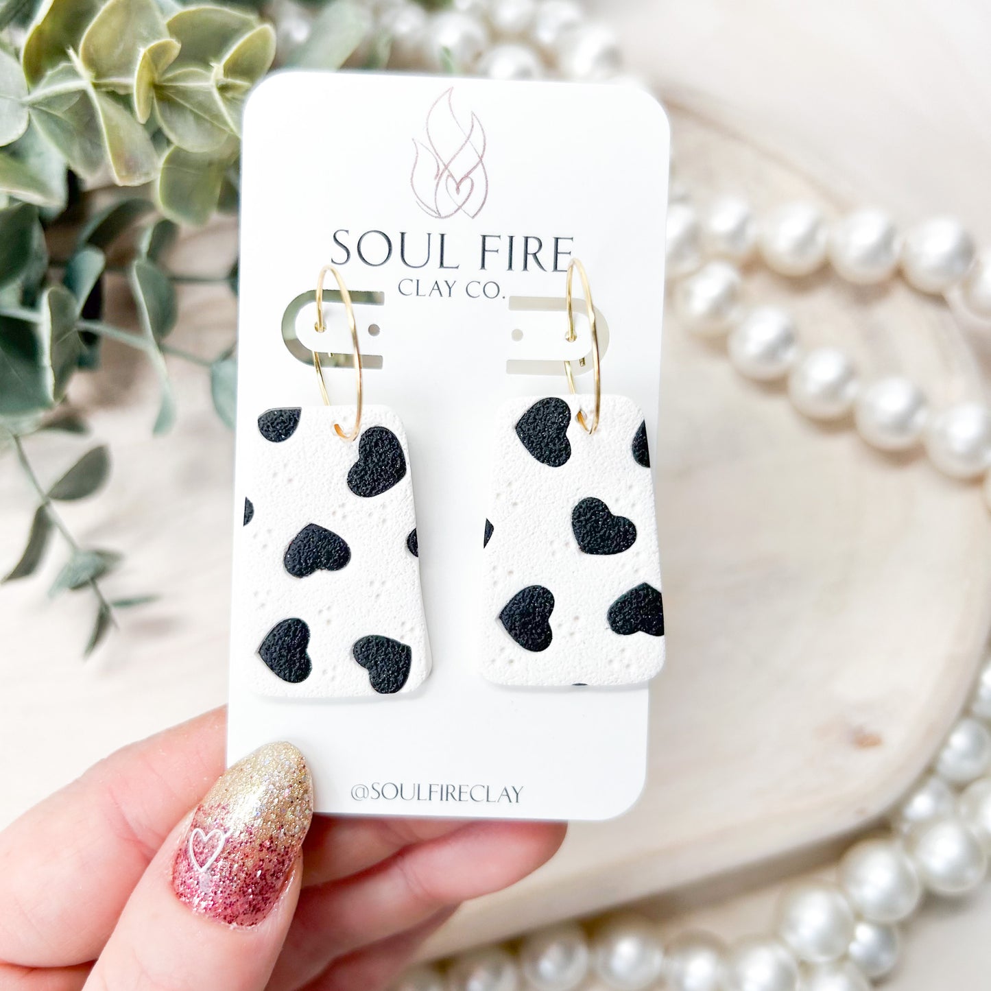 Heart Polka Dot Statement Earrings