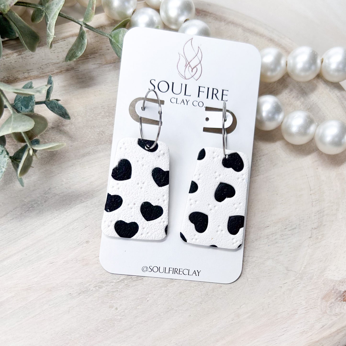 Heart Polka Dot Statement Earrings