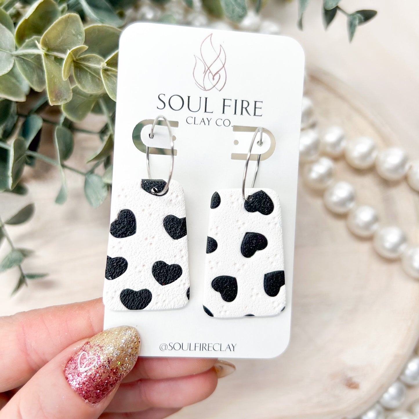 Heart Polka Dot Statement Earrings