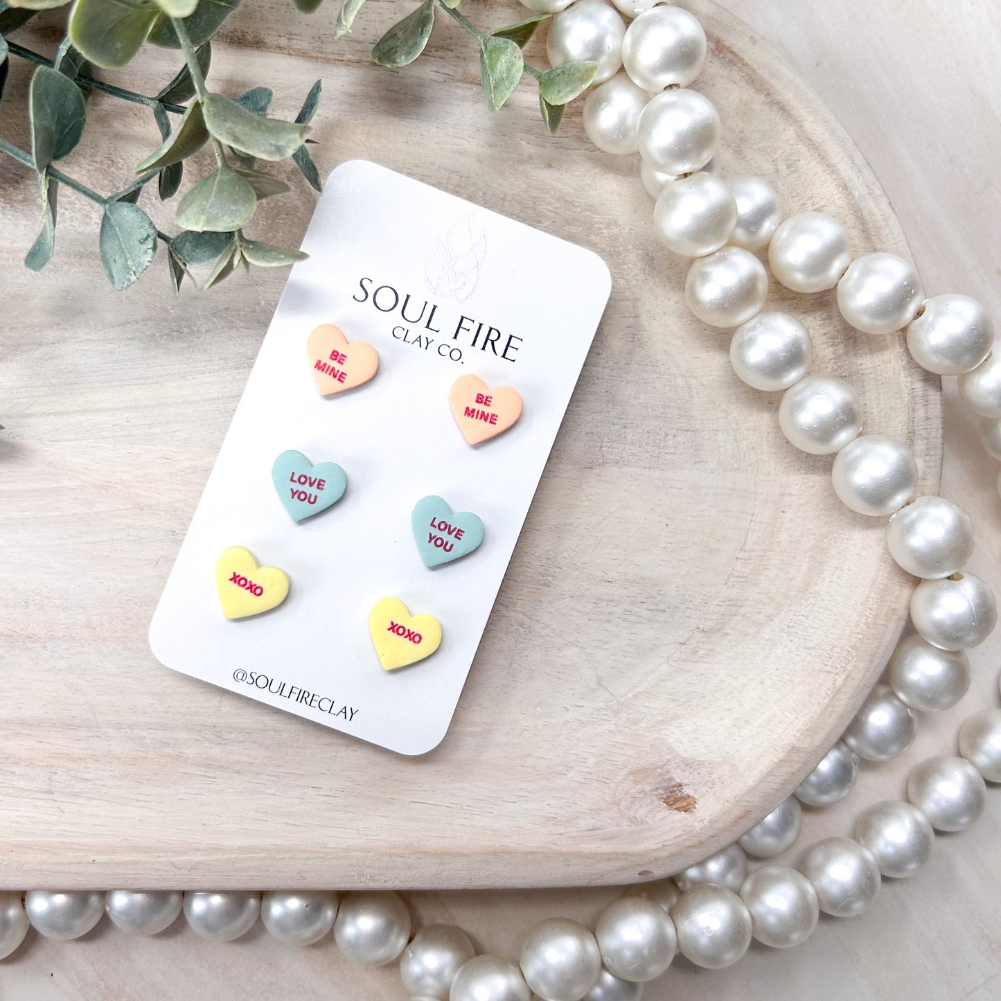 Conversation Hearts Stud Earrings