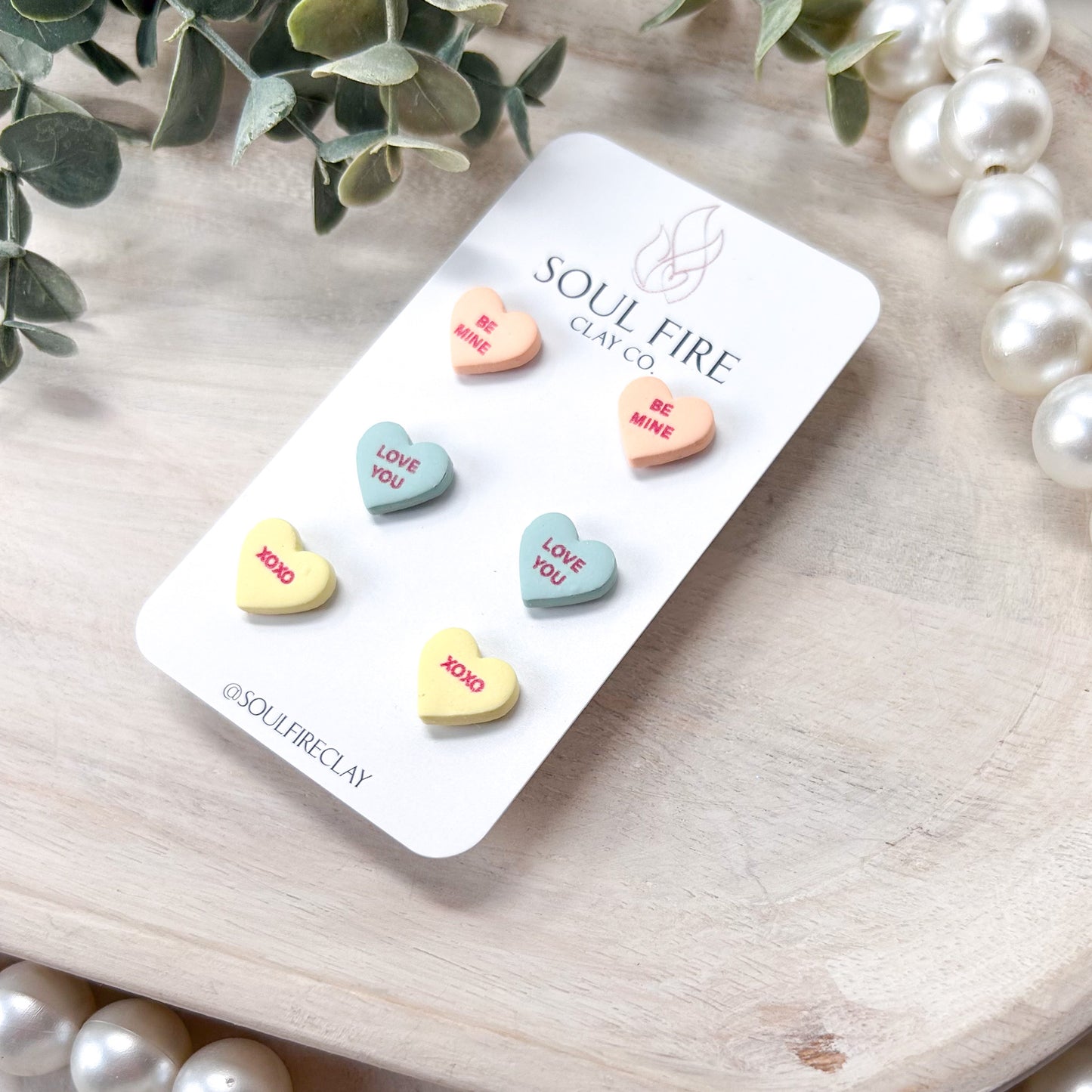 Conversation Hearts Stud Earrings