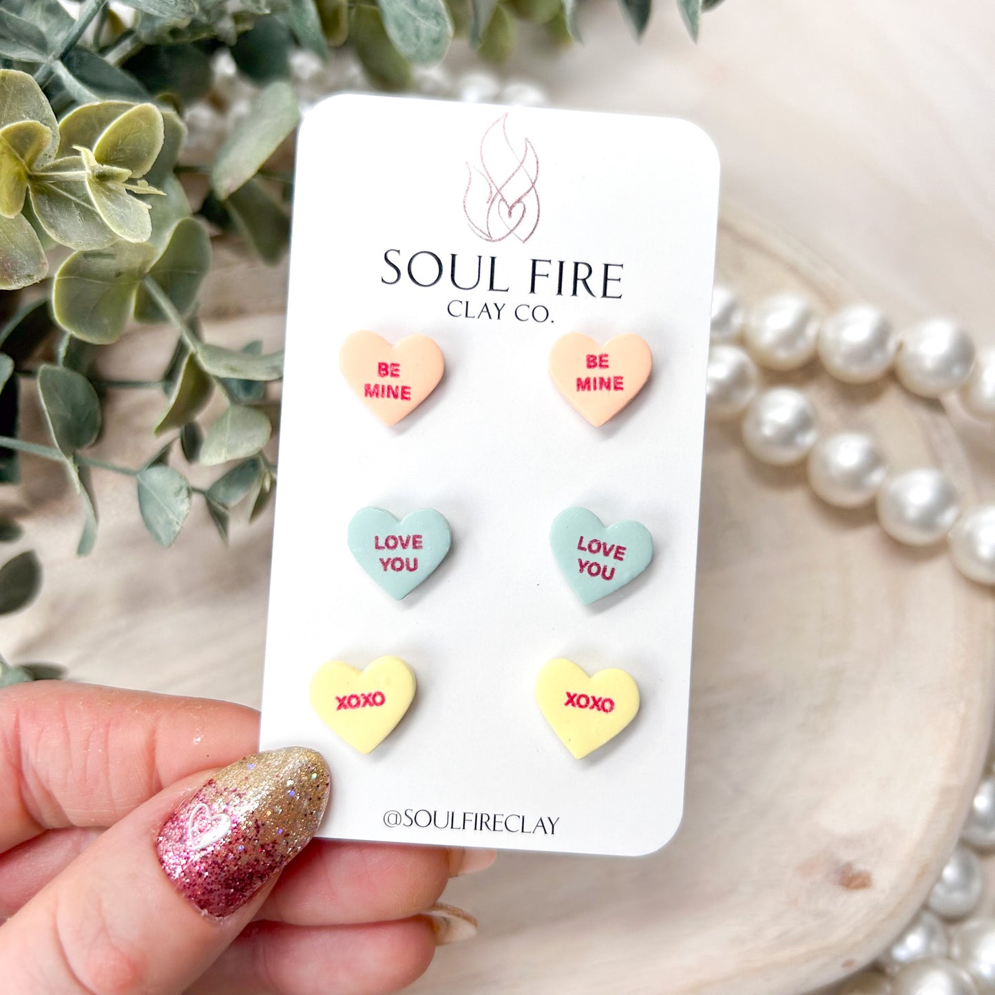 Conversation Hearts Stud Earrings