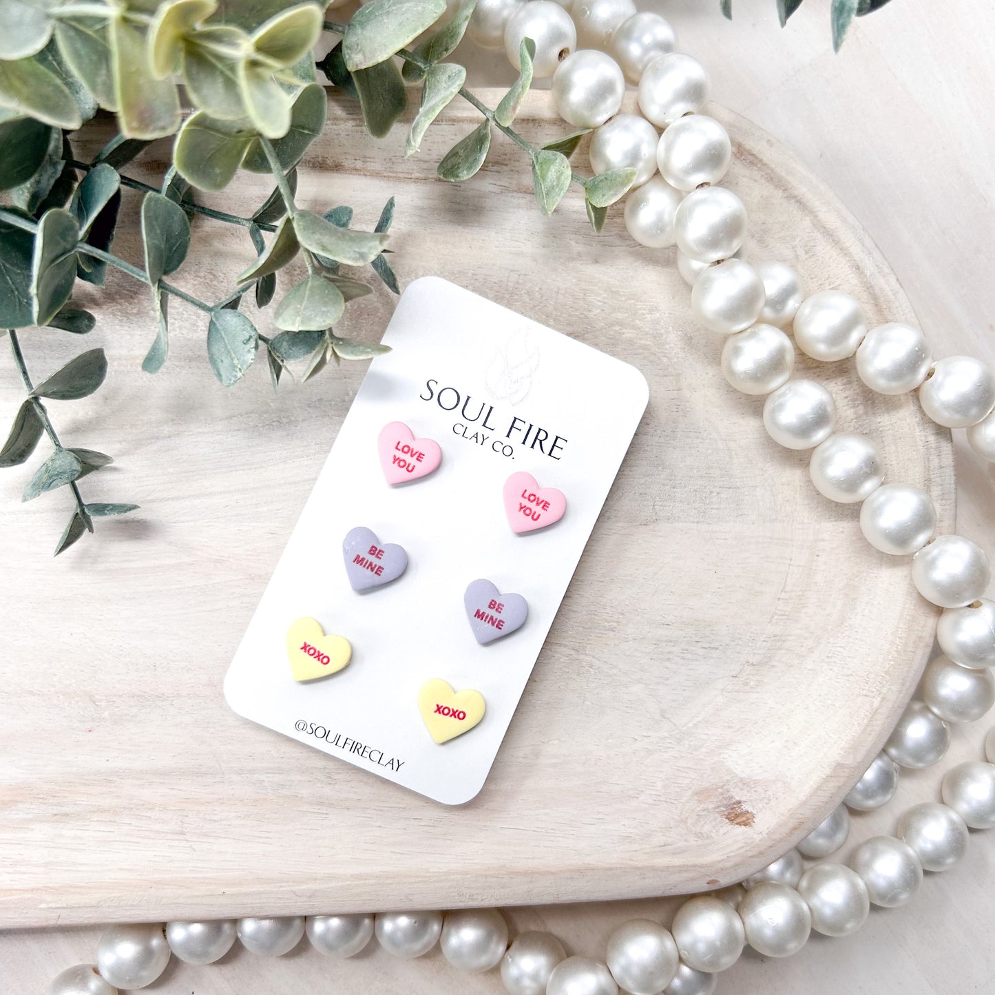 Conversation Hearts Stud Earrings