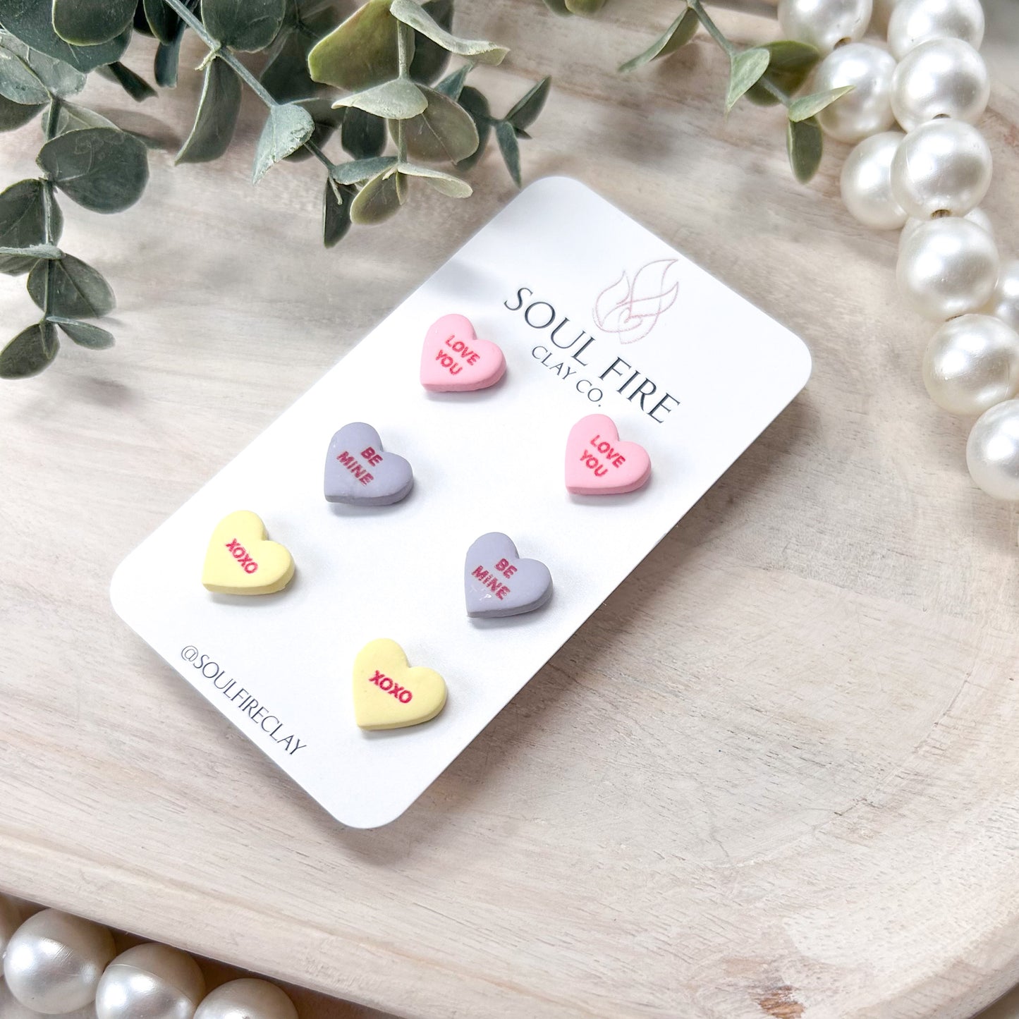 Conversation Hearts Stud Earrings