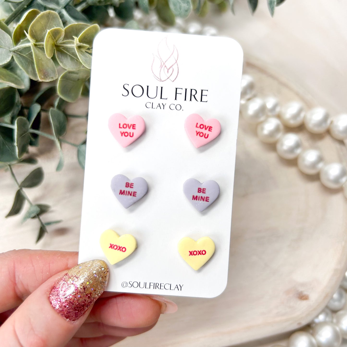 Conversation Hearts Stud Earrings