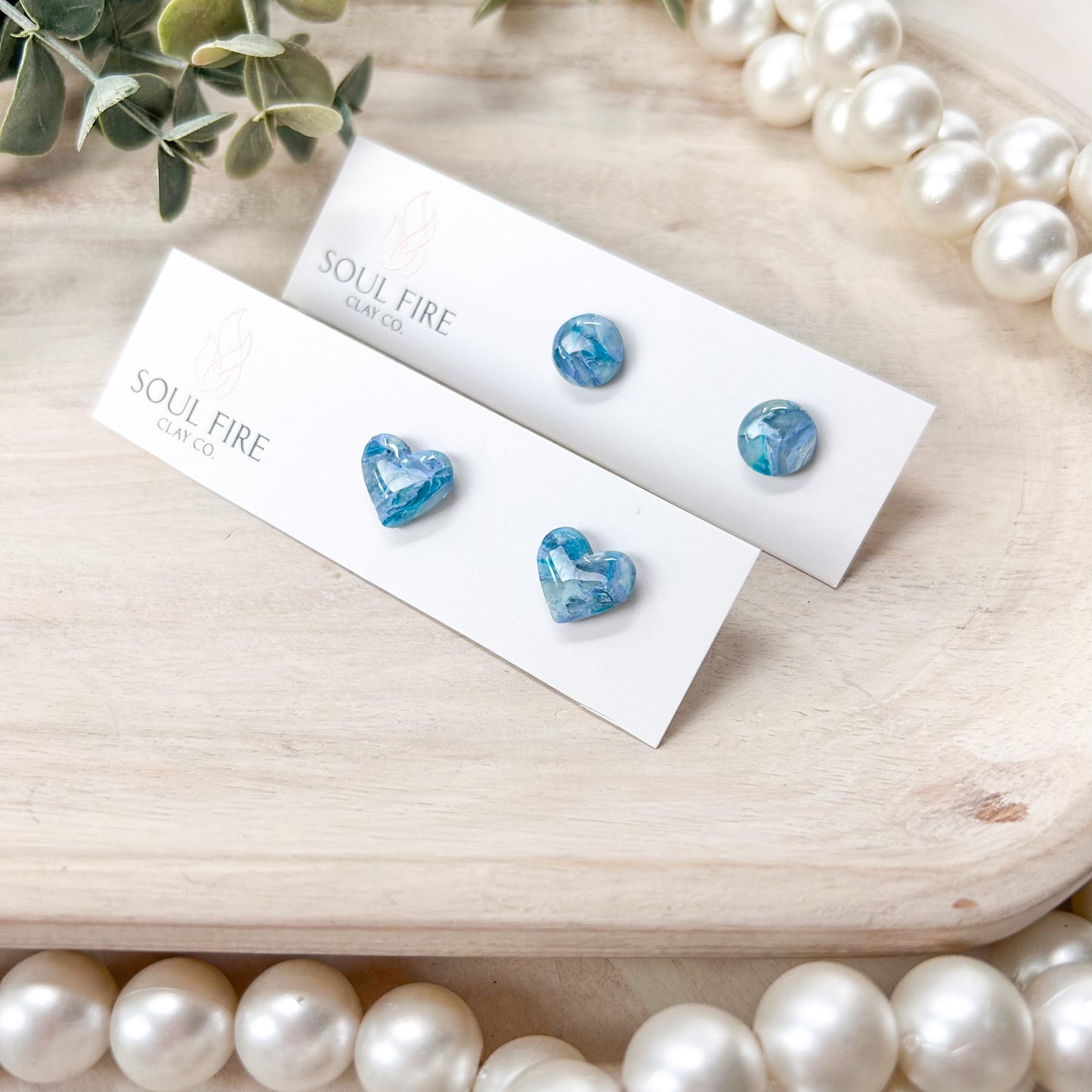 Marbled Teal Studs
