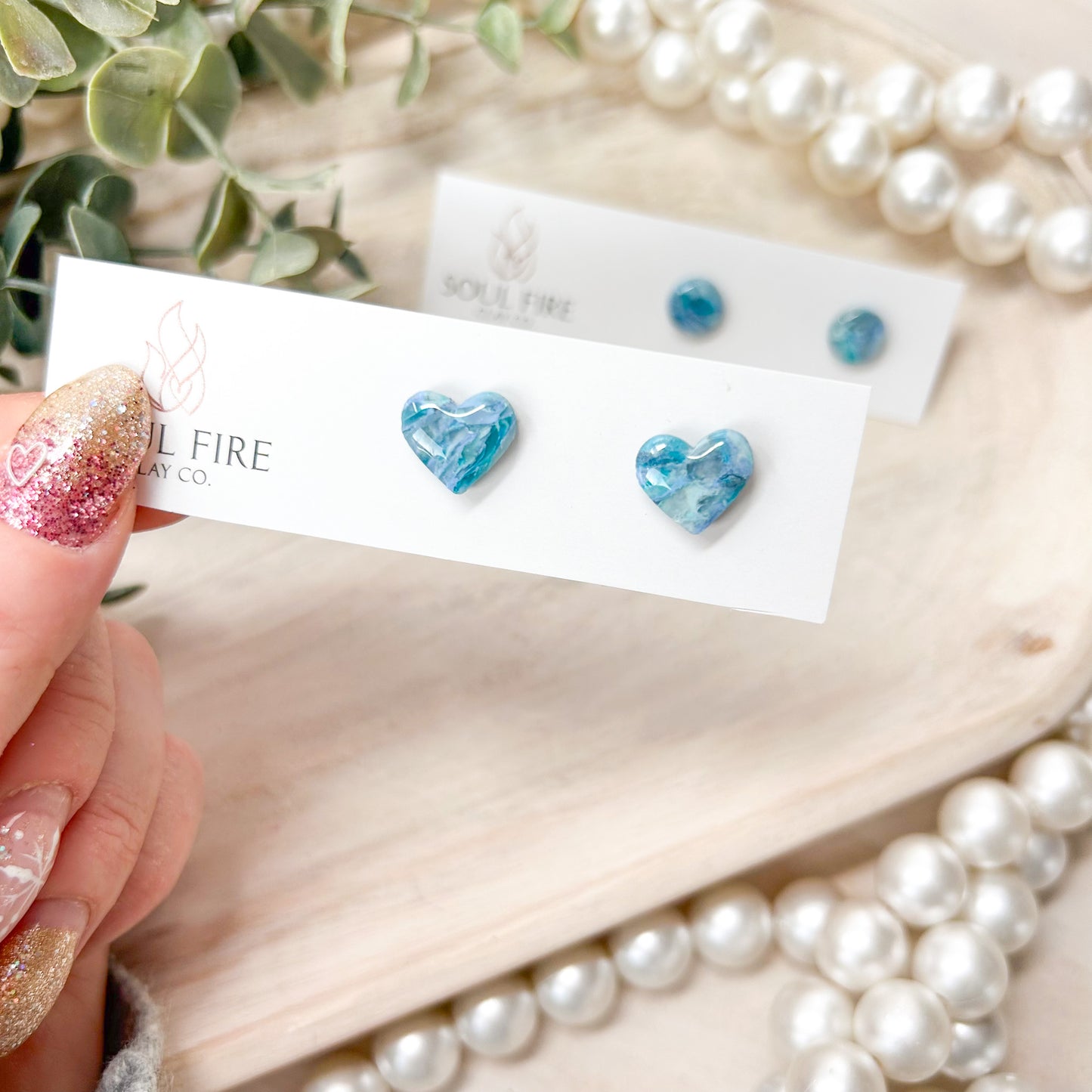 Marbled Teal Studs