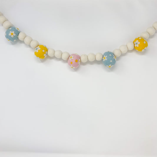 Floral Eggs Felt Garland