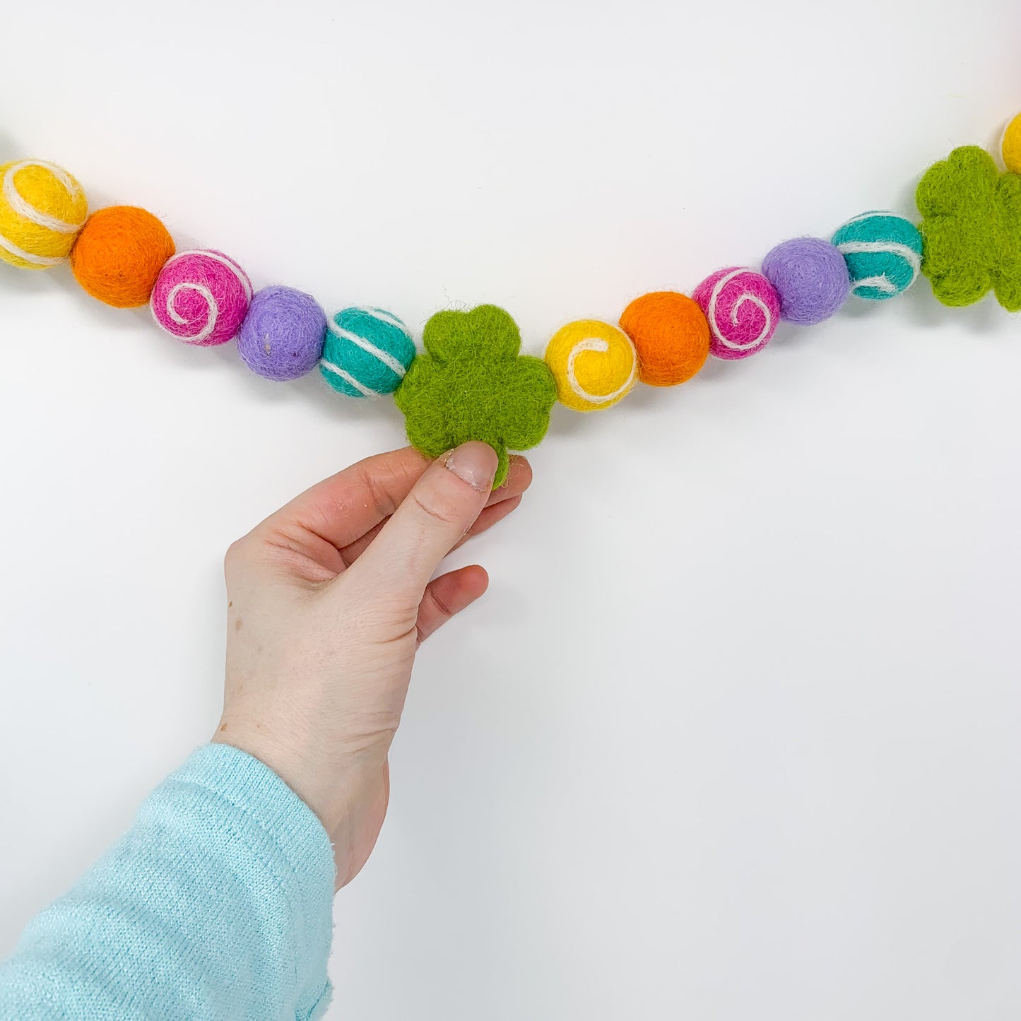 Rainbow Clovers Felt Garland