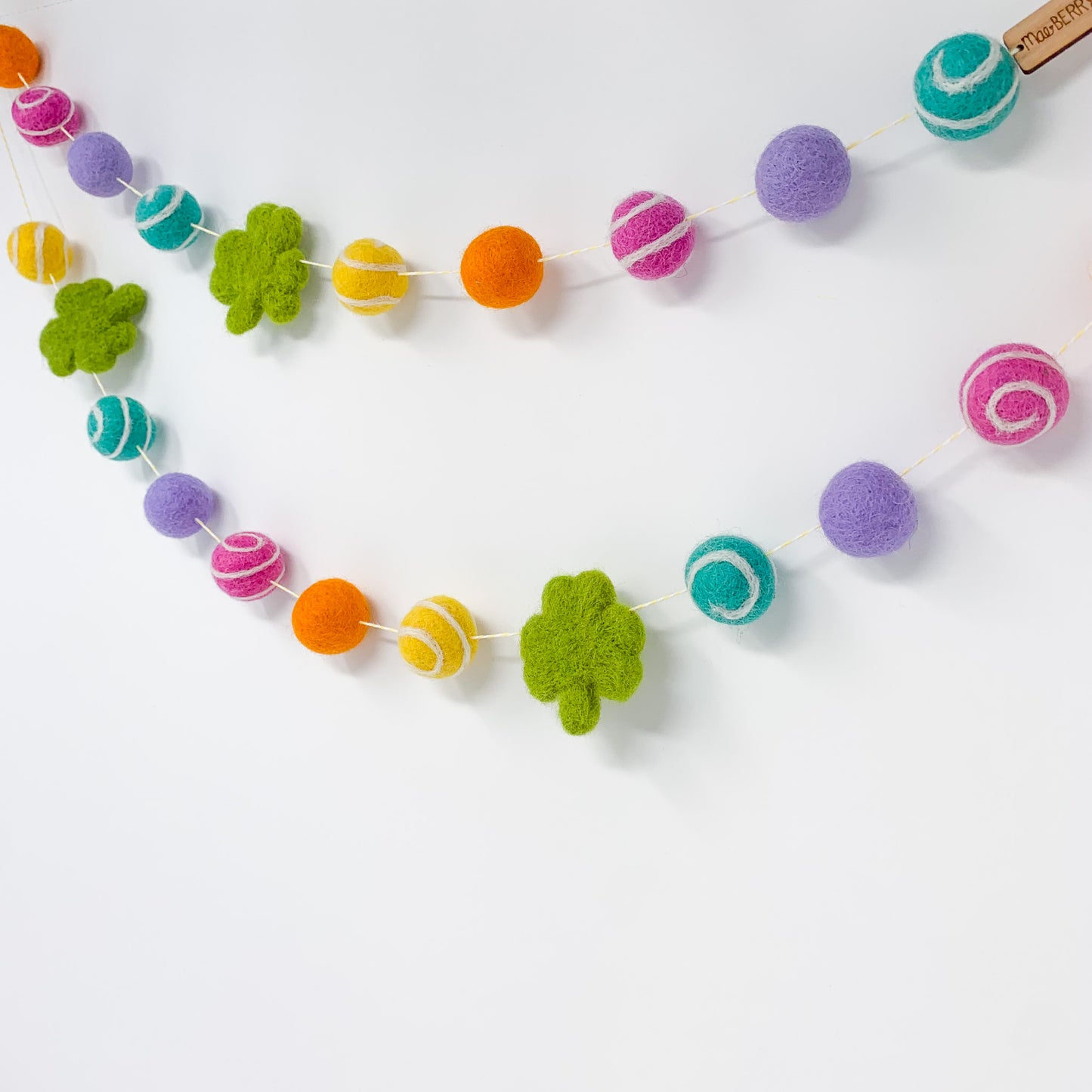 Rainbow Clovers Felt Garland