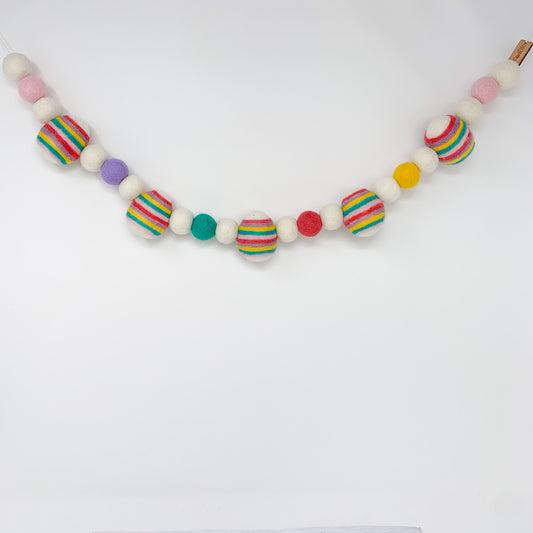 Striped Easter Eggs Felt Garland