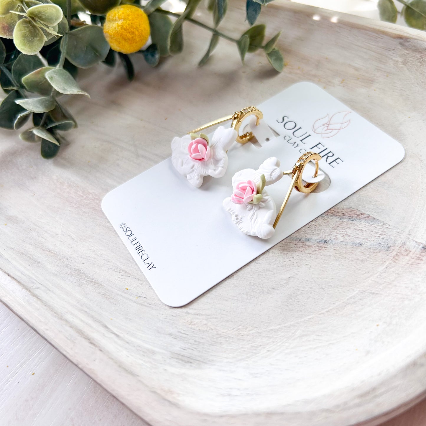 Rose Bunny Statement Earrings
