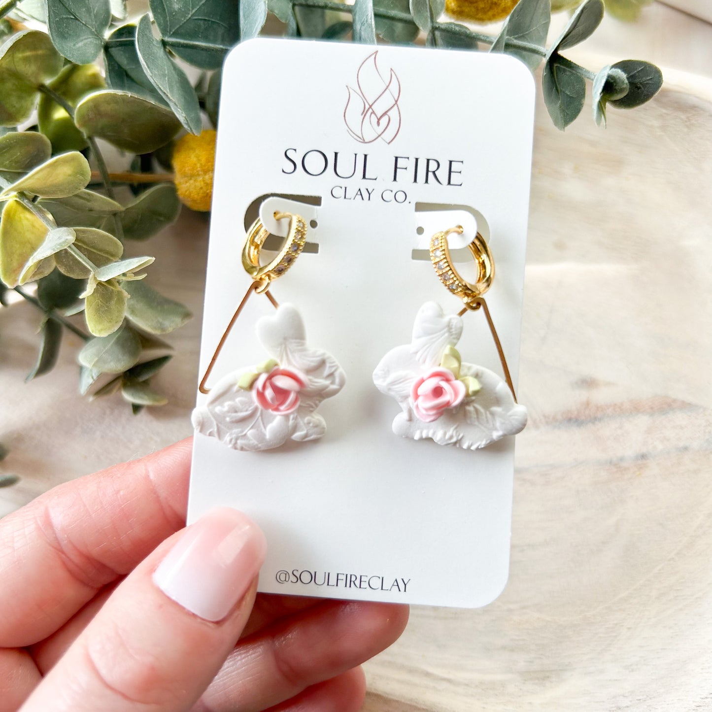 Rose Bunny Statement Earrings