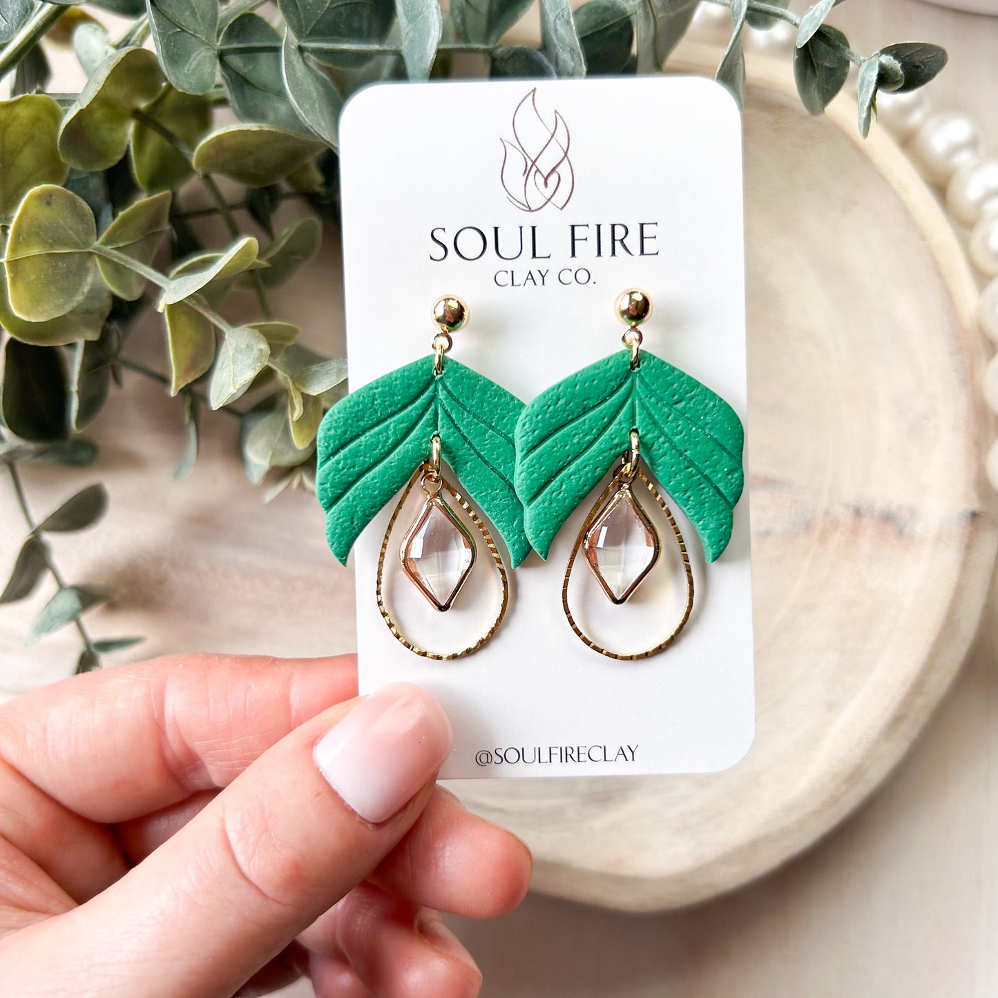 Feather Bling Drop Statement Earrings