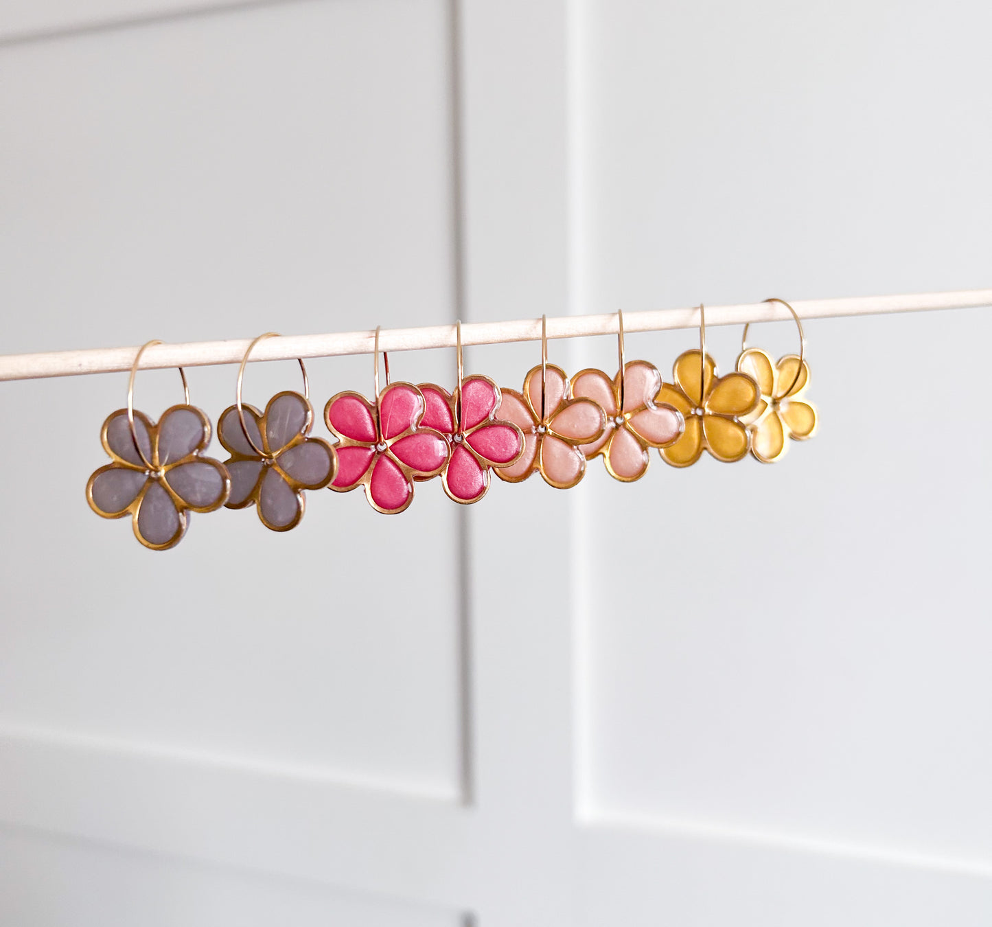 Translucent Spinner Flower Statement Earrings
