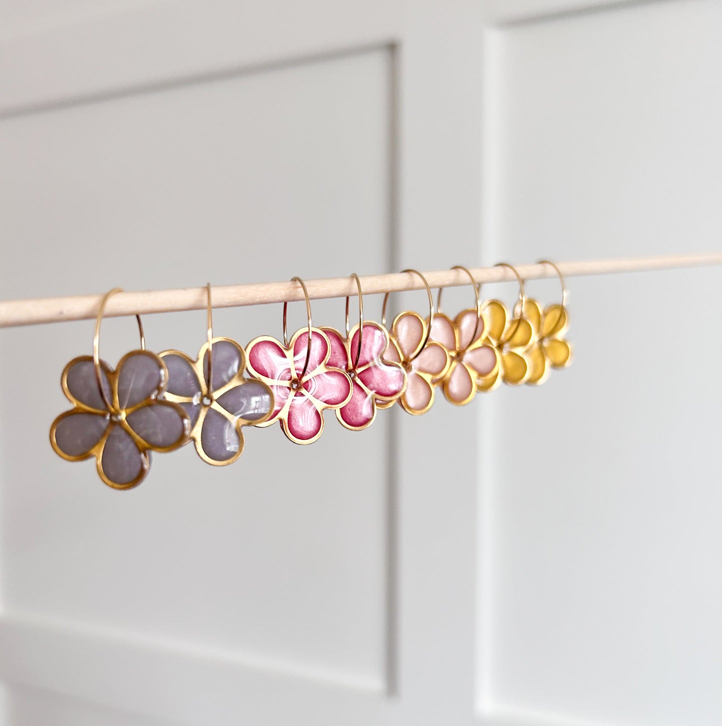 Translucent Spinner Flower Statement Earrings
