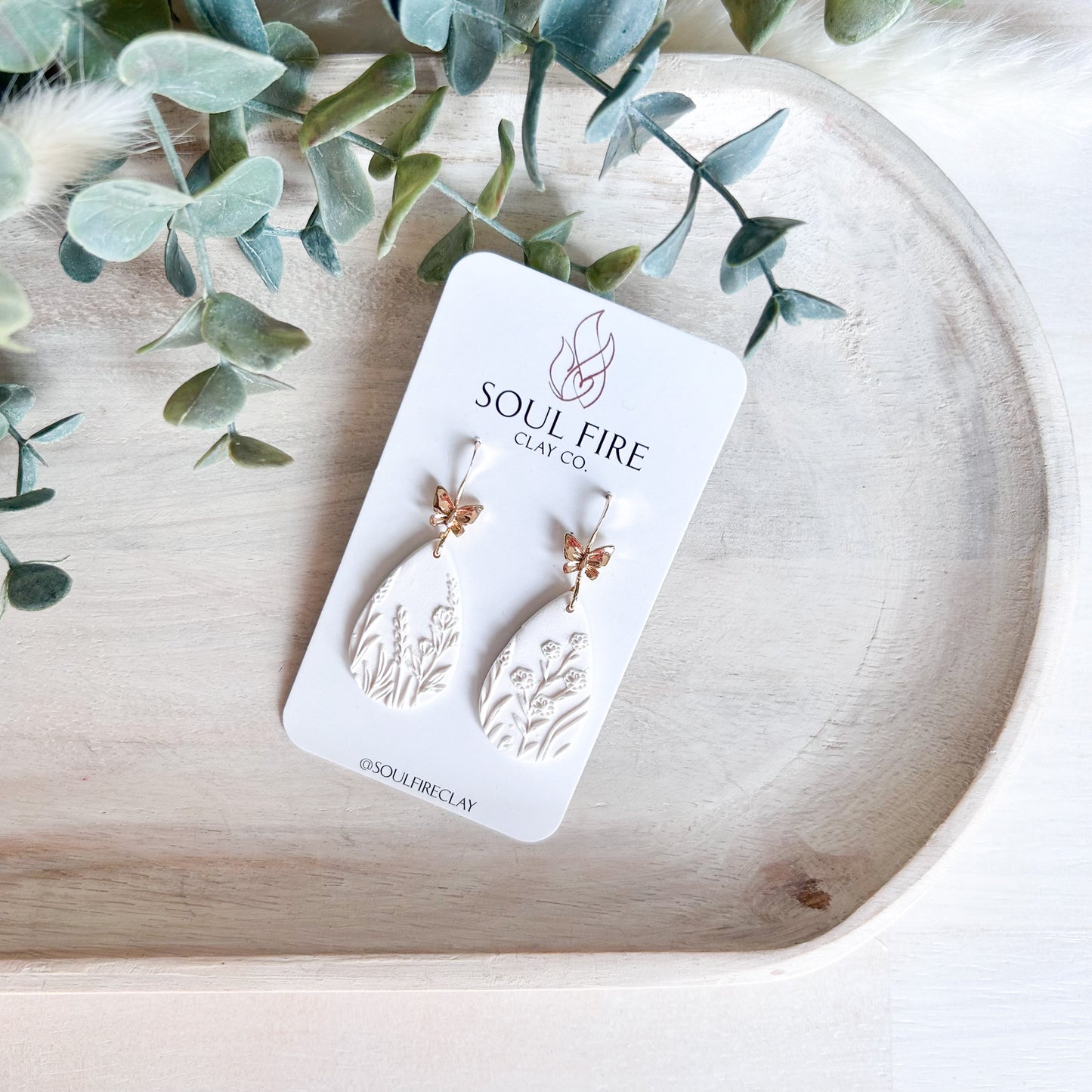 Wild Flower Fields & Butterflies Statement Earrings