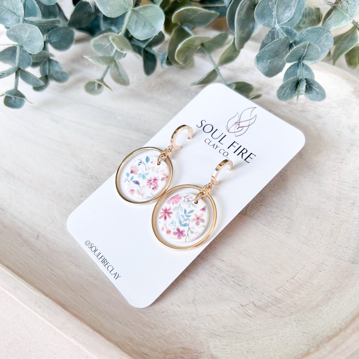 Spring Florals Circle Statement Earrings