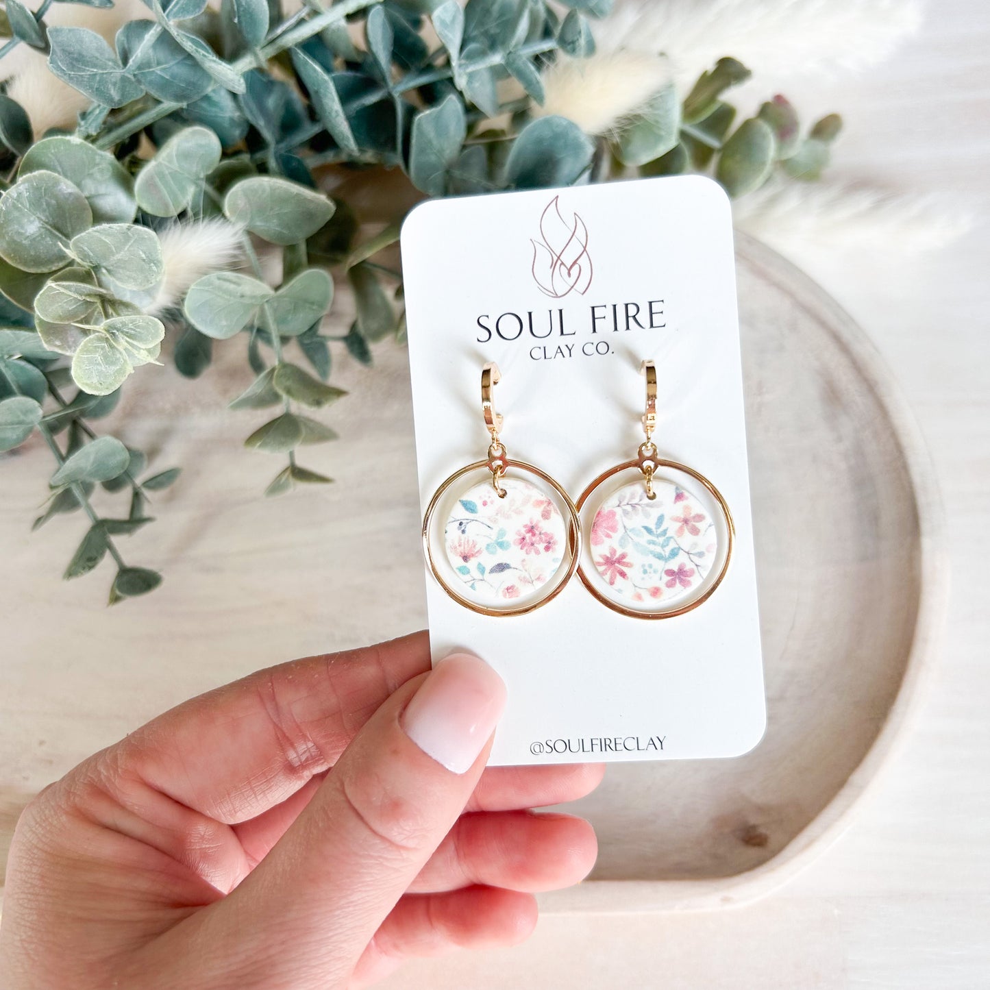 Spring Florals Circle Statement Earrings