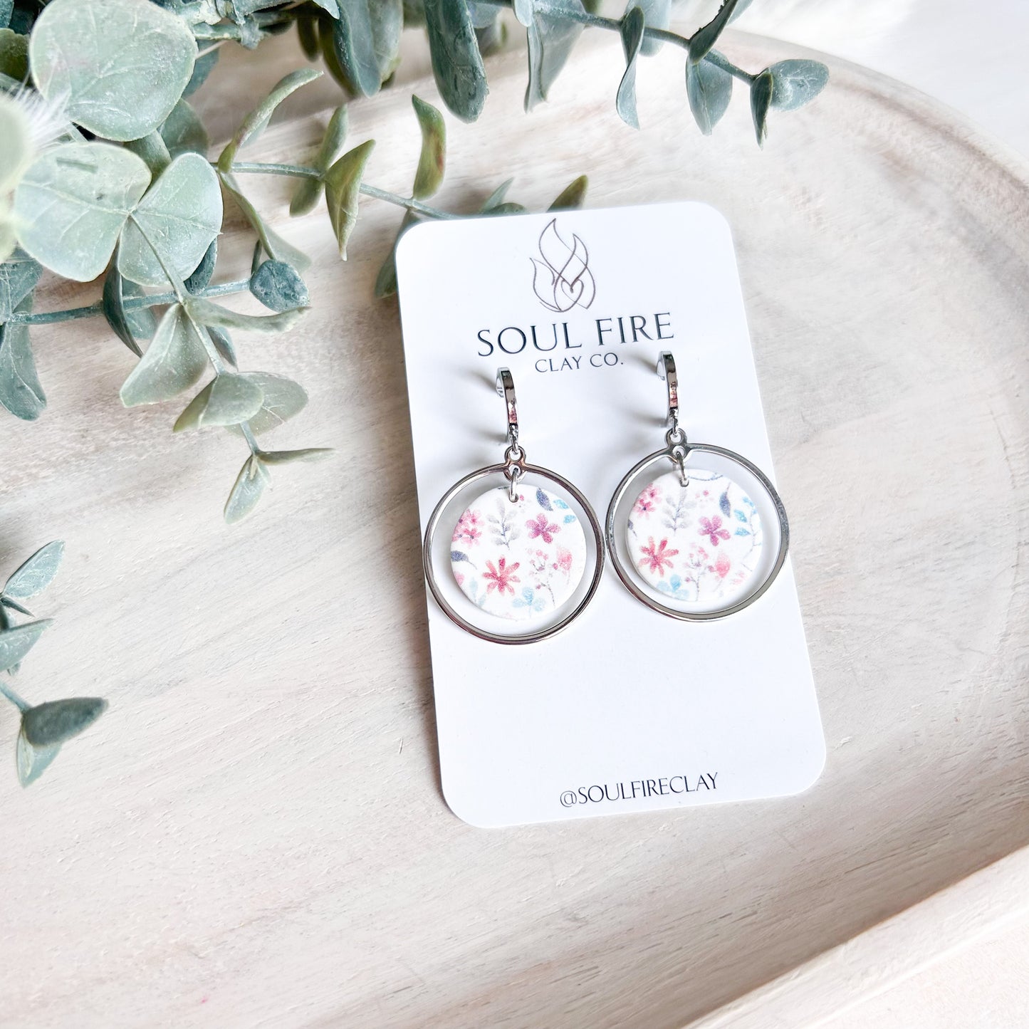 Spring Florals Circle Statement Earrings