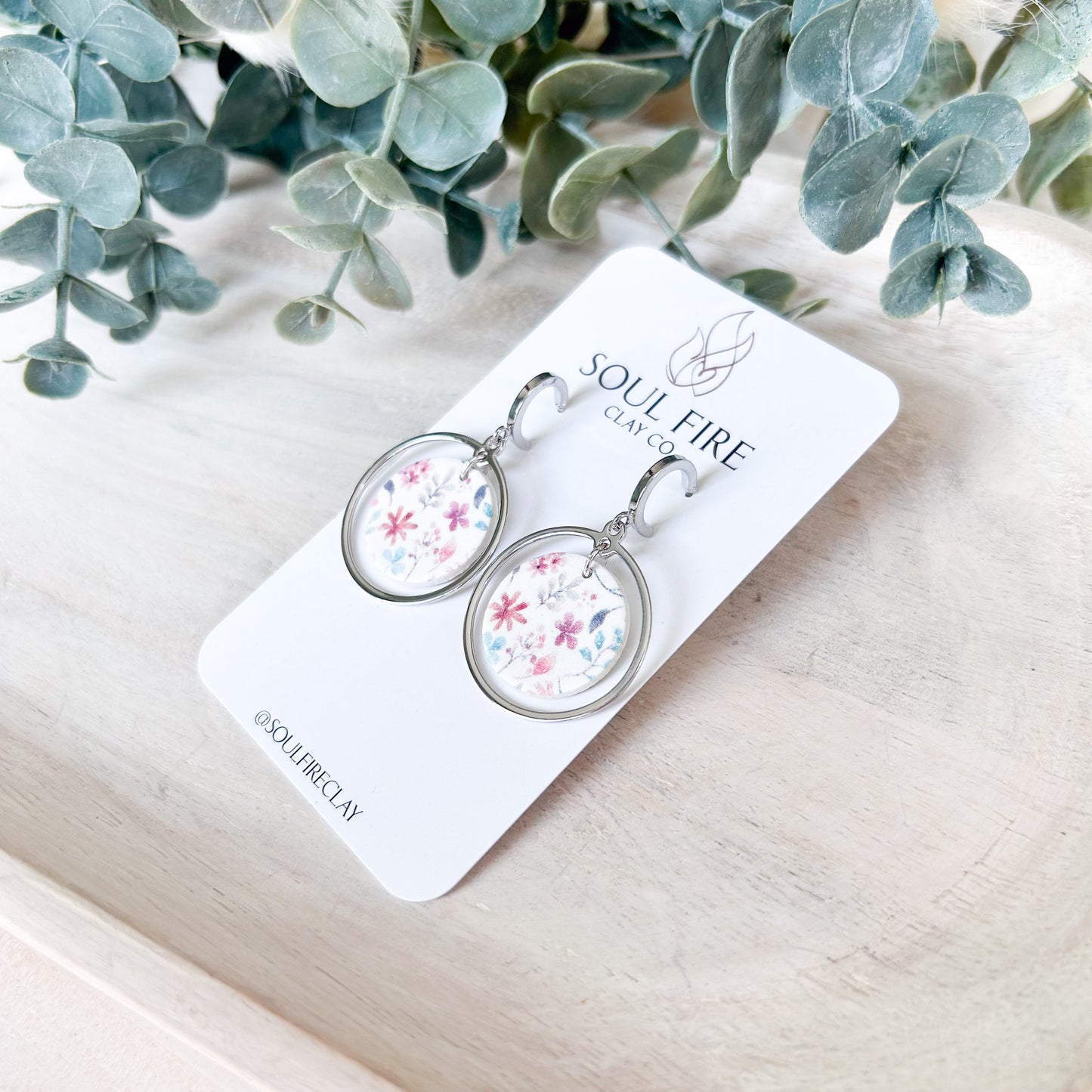 Spring Florals Circle Statement Earrings