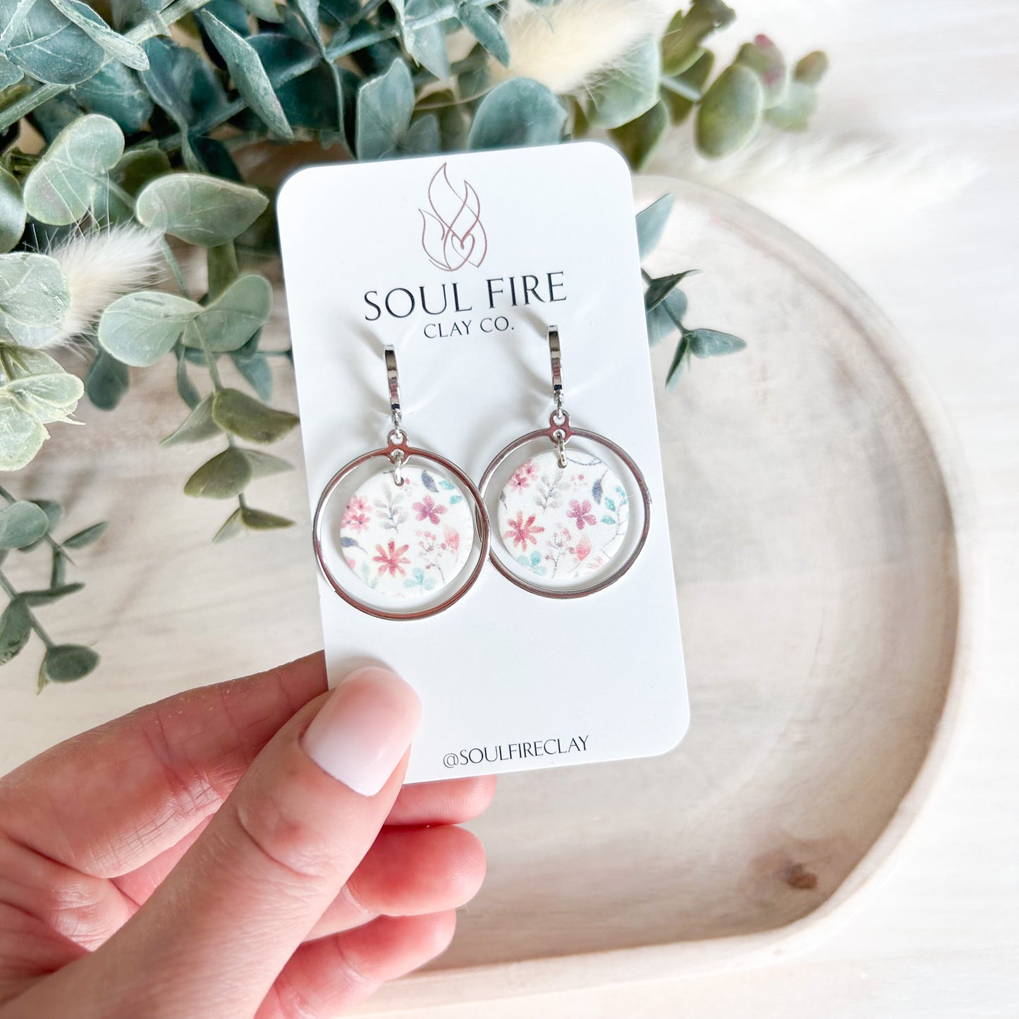 Spring Florals Circle Statement Earrings