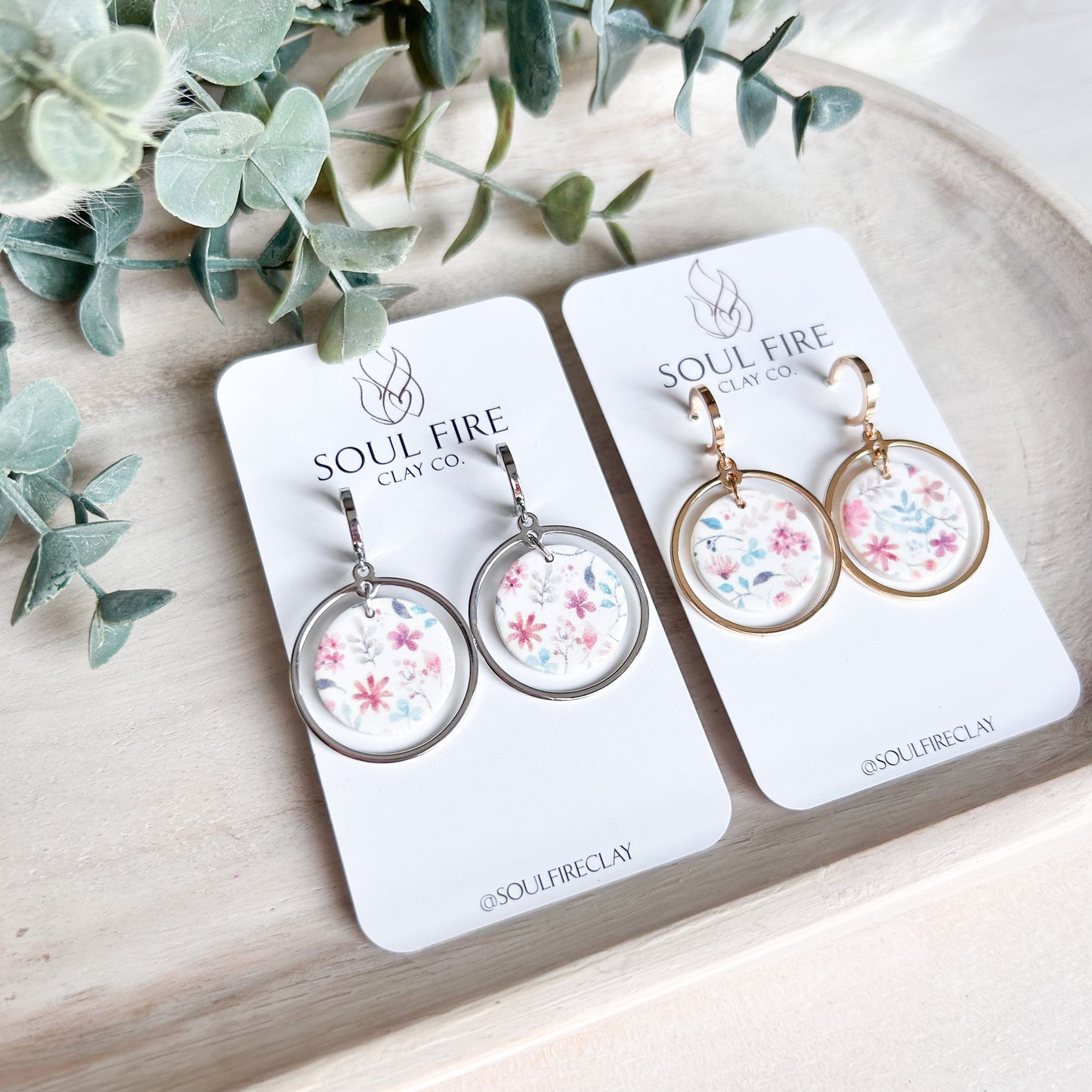 Spring Florals Circle Statement Earrings