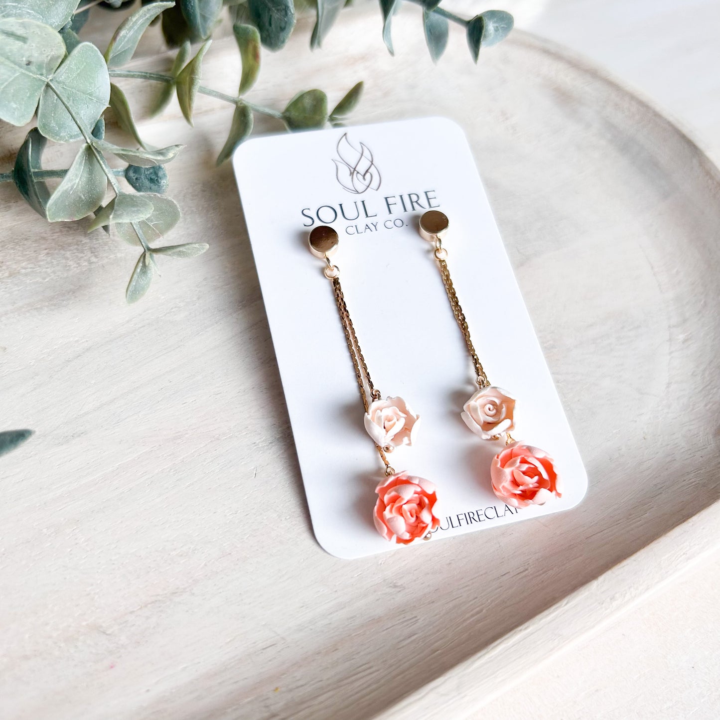 Floral Chain Drop Statement Earrings