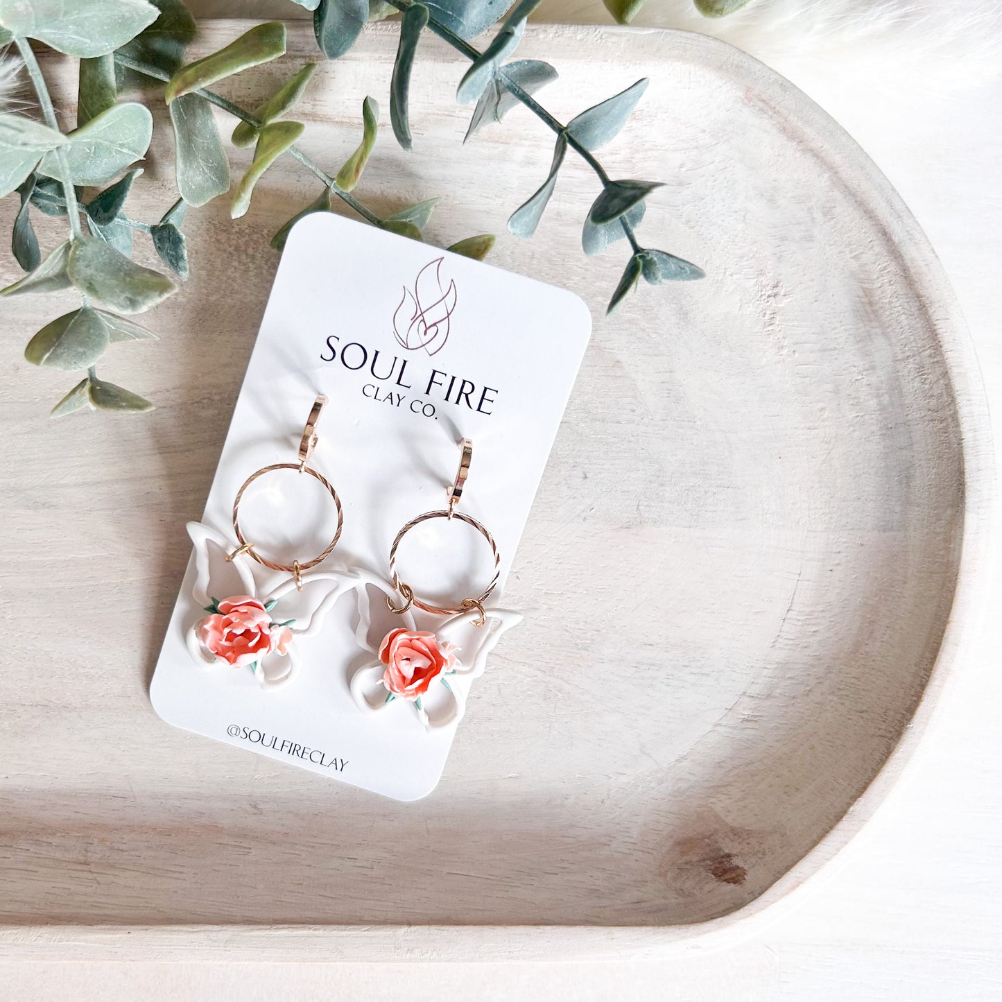 Floral Butterfly Statement Earrings