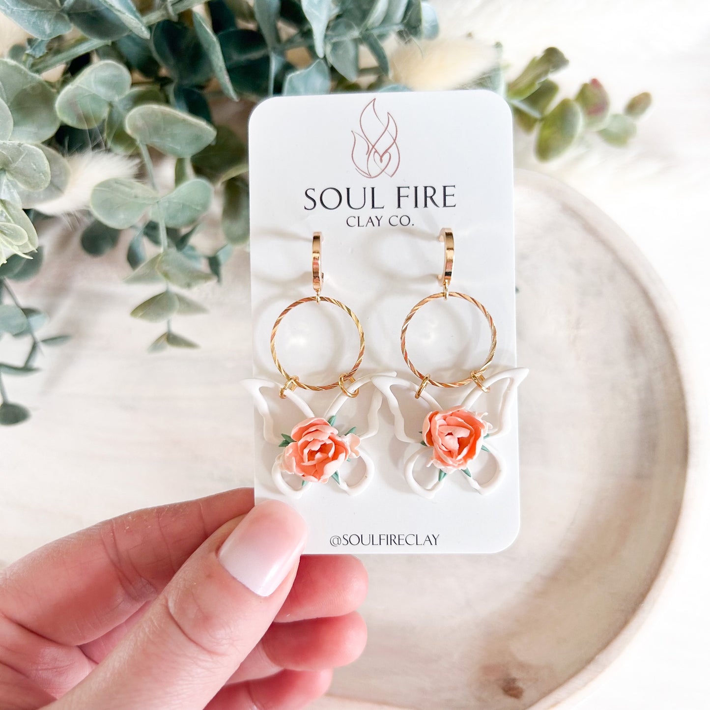 Floral Butterfly Statement Earrings