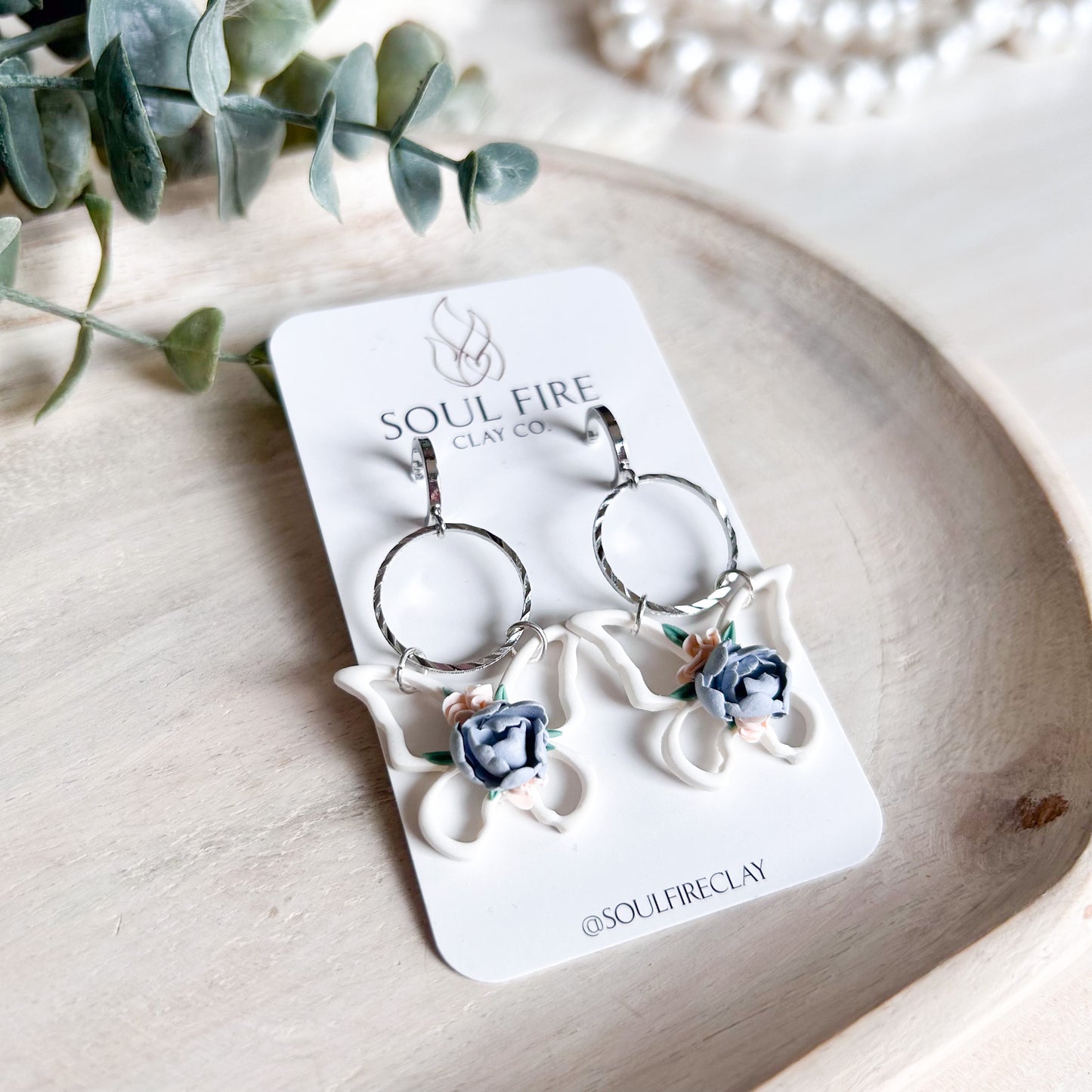 Floral Butterfly Statement Earrings