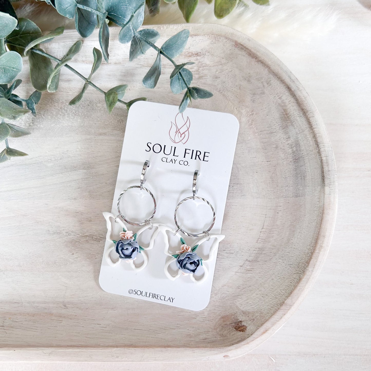 Floral Butterfly Statement Earrings