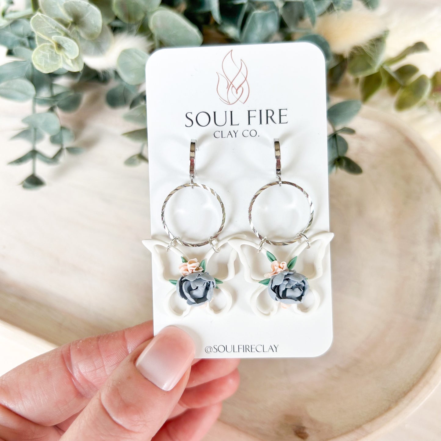 Floral Butterfly Statement Earrings
