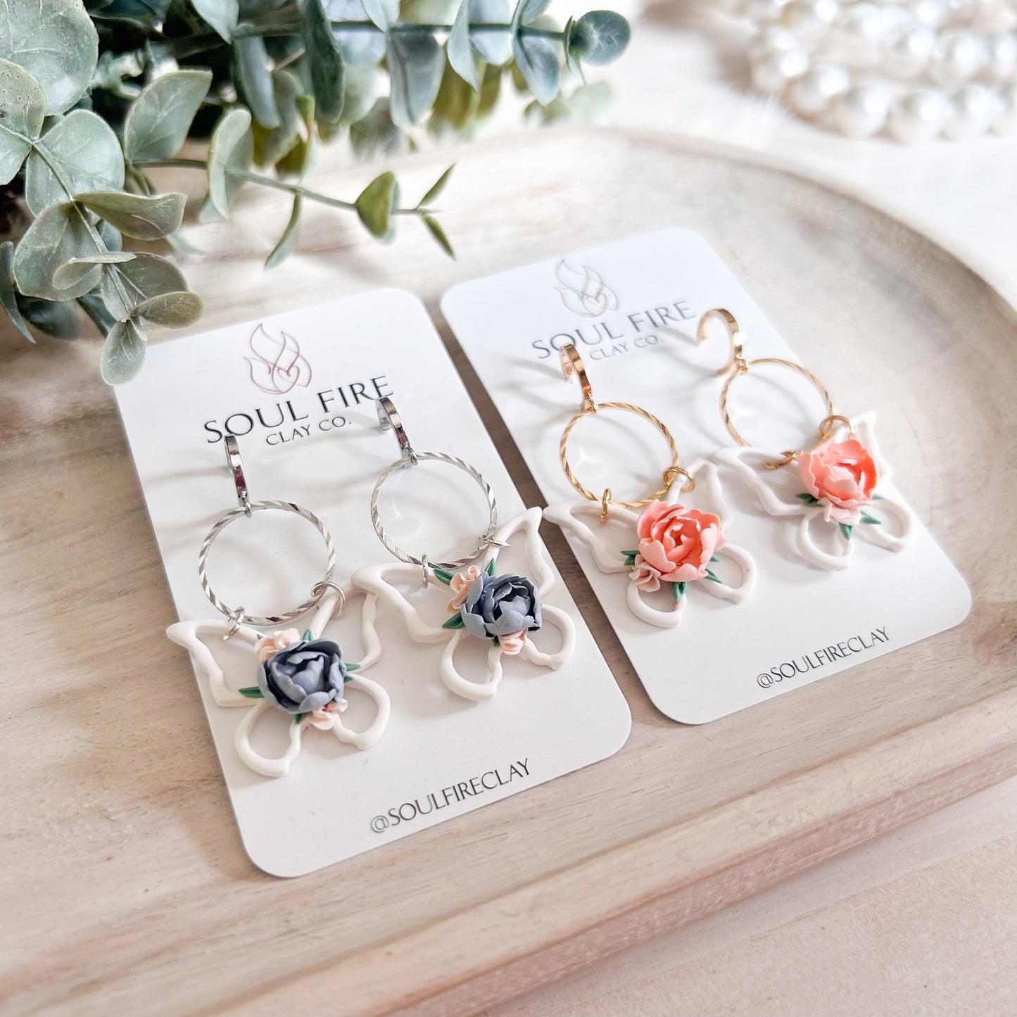 Floral Butterfly Statement Earrings