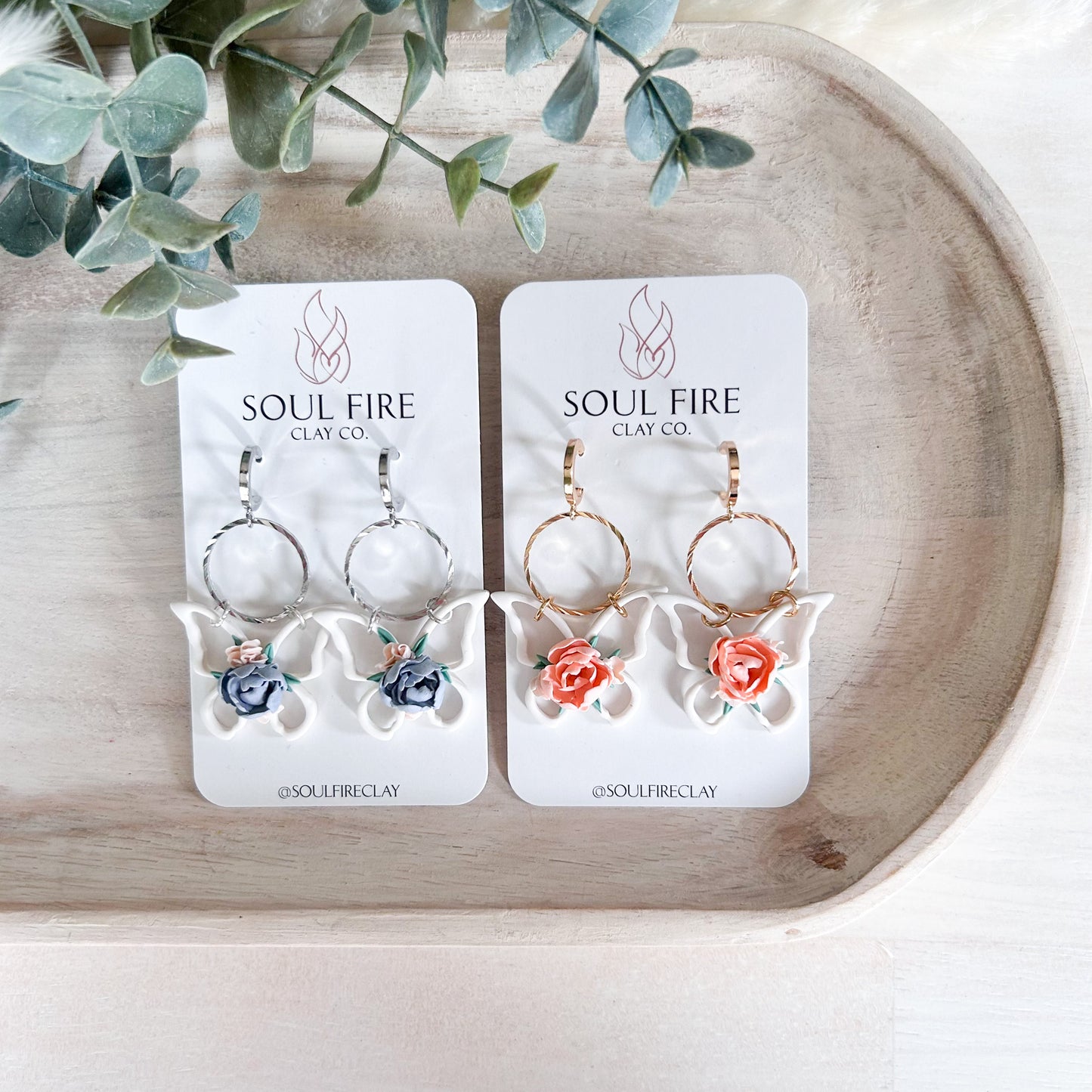Floral Butterfly Statement Earrings