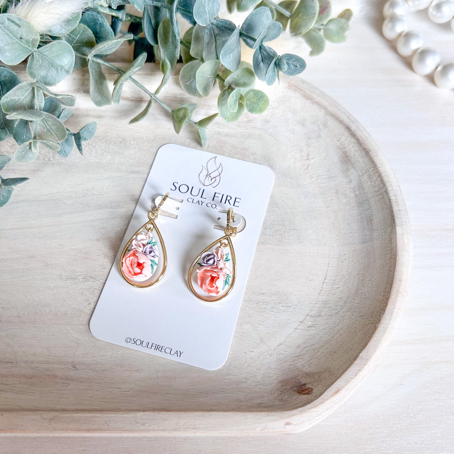 Flower Garden Teardrop Statement Earrings