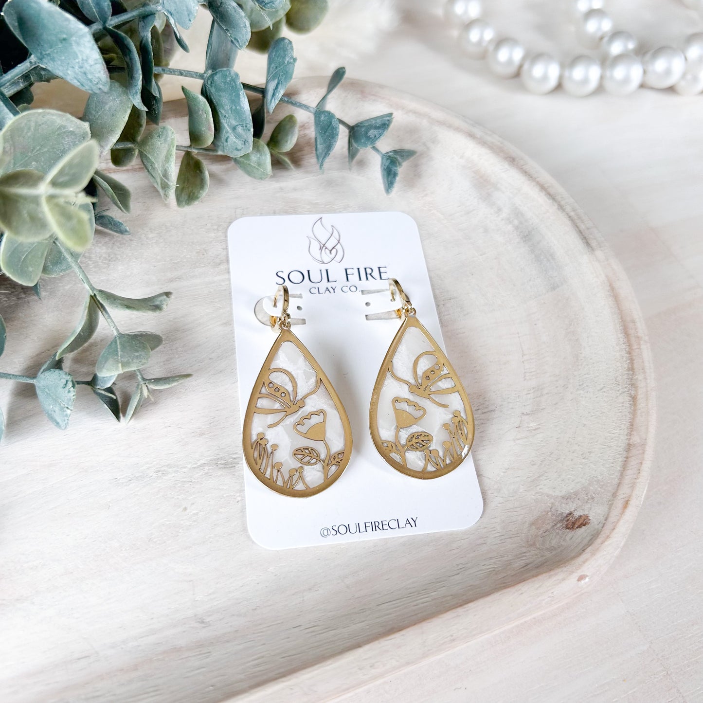 Butterfly Garden Teardrop Statement Earrings