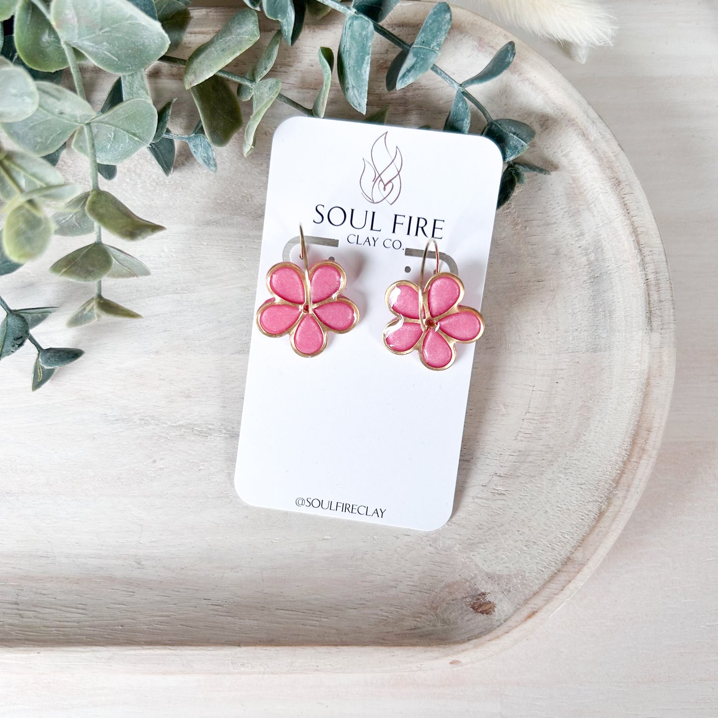Translucent Spinner Flower Statement Earrings