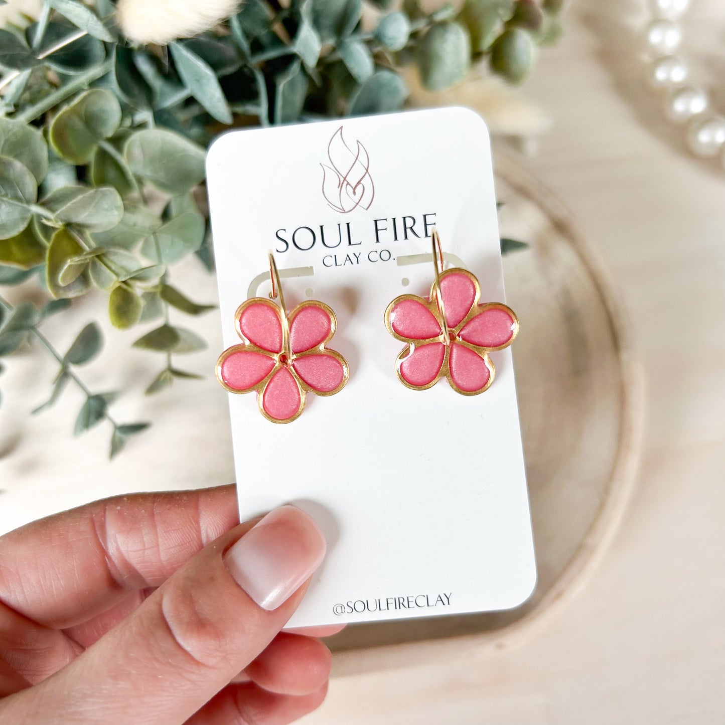 Translucent Spinner Flower Statement Earrings