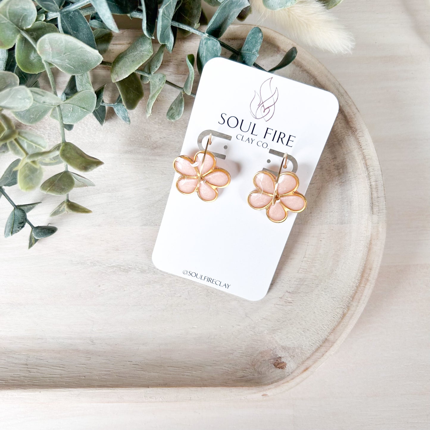 Translucent Spinner Flower Statement Earrings
