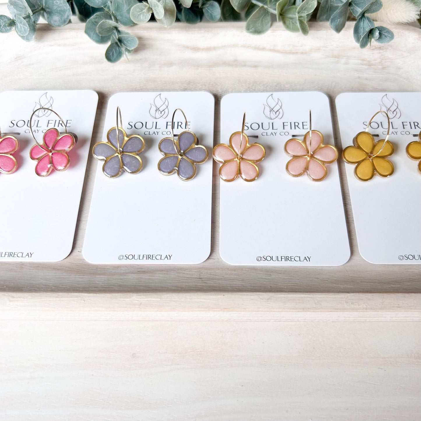 Translucent Spinner Flower Statement Earrings
