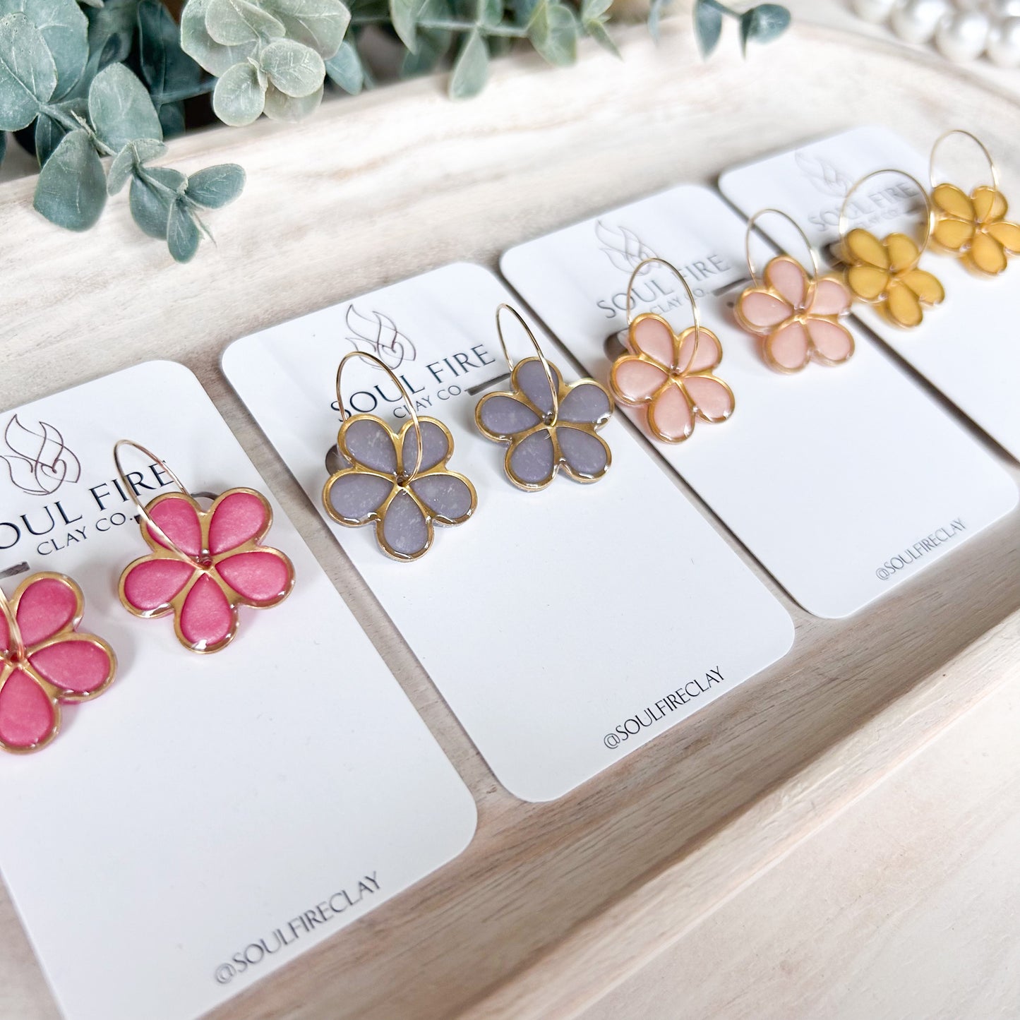 Translucent Spinner Flower Statement Earrings