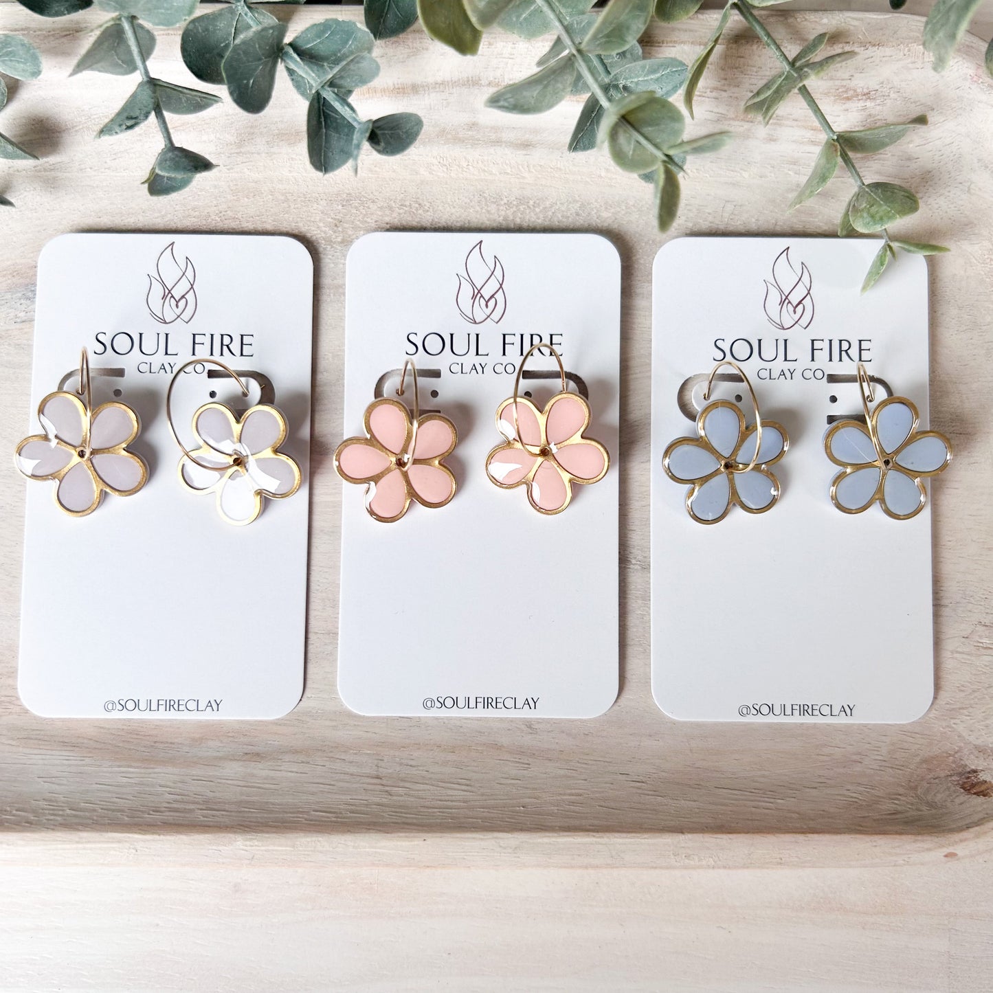 Pastel Spinner Flower Statement Earrings