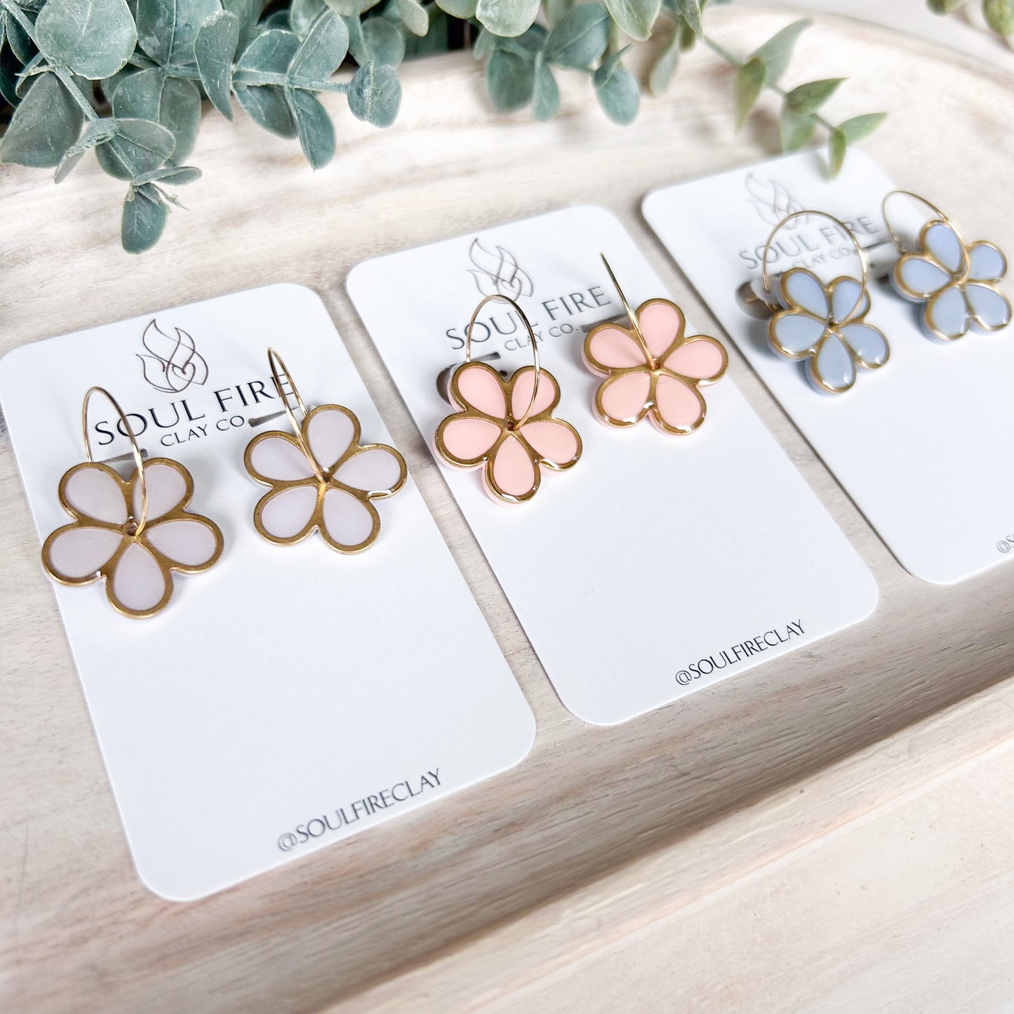 Pastel Spinner Flower Statement Earrings