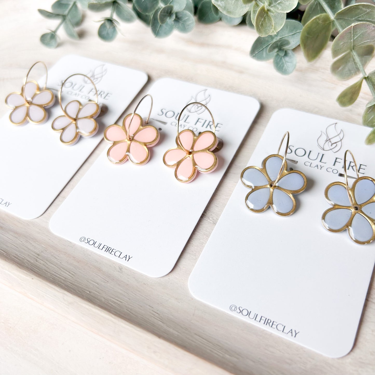 Pastel Spinner Flower Statement Earrings