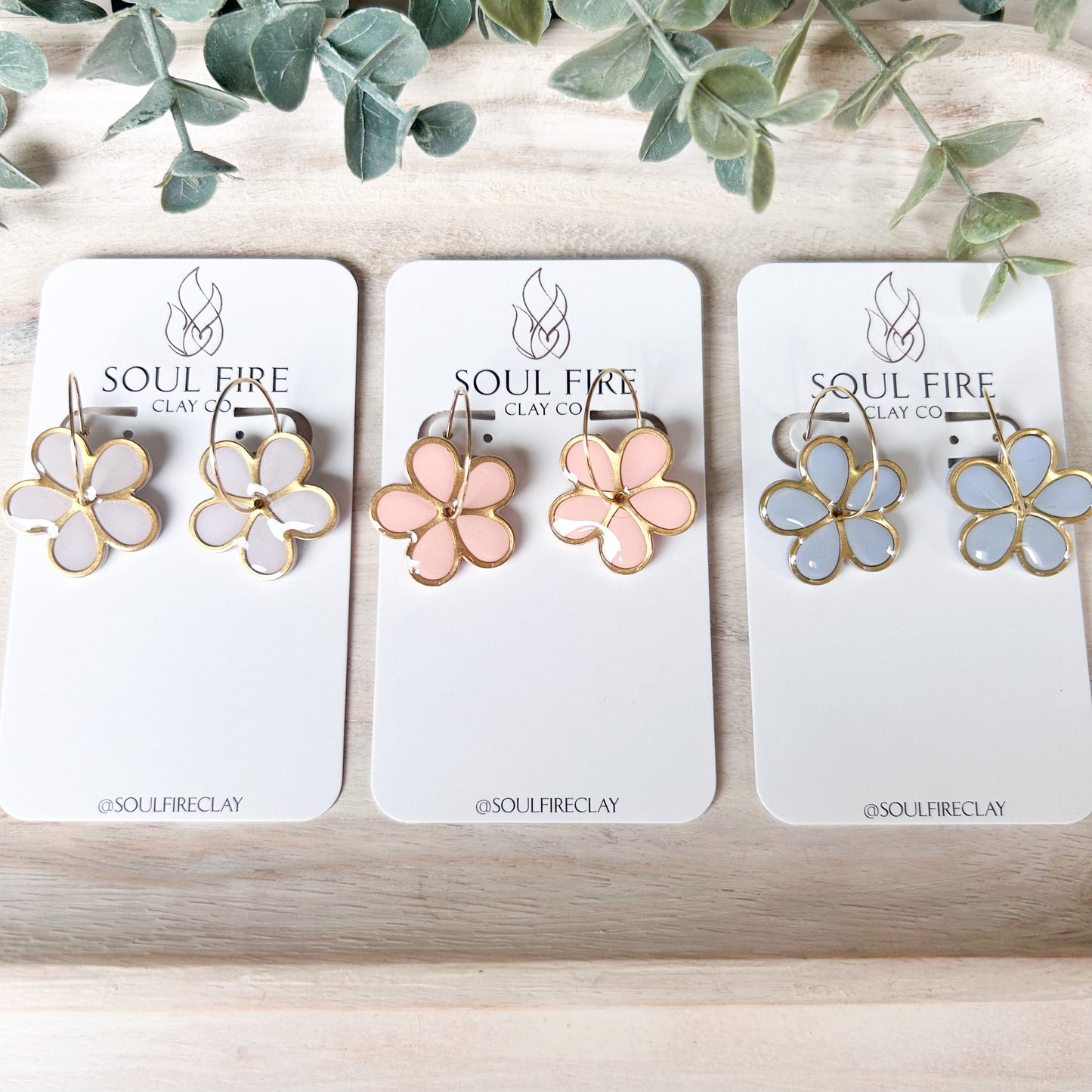 Pastel Spinner Flower Statement Earrings