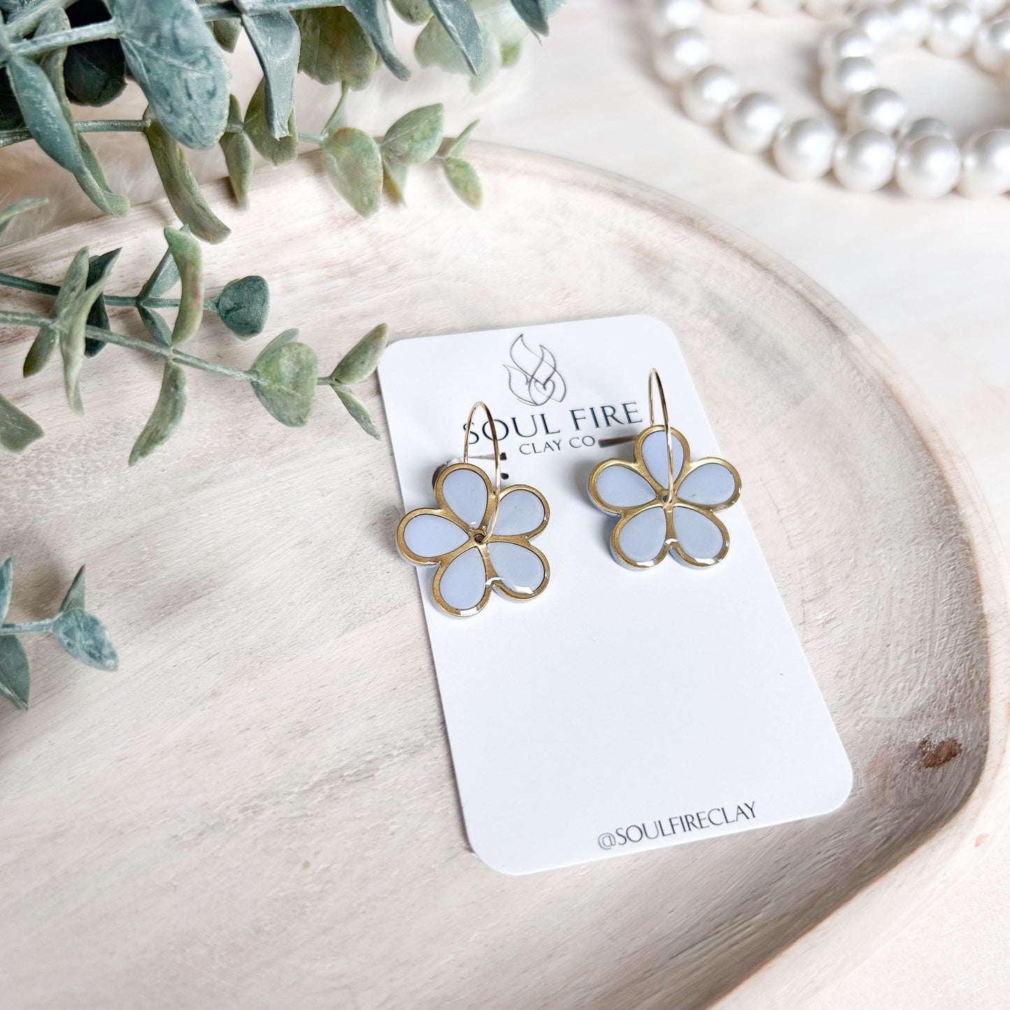 Pastel Spinner Flower Statement Earrings