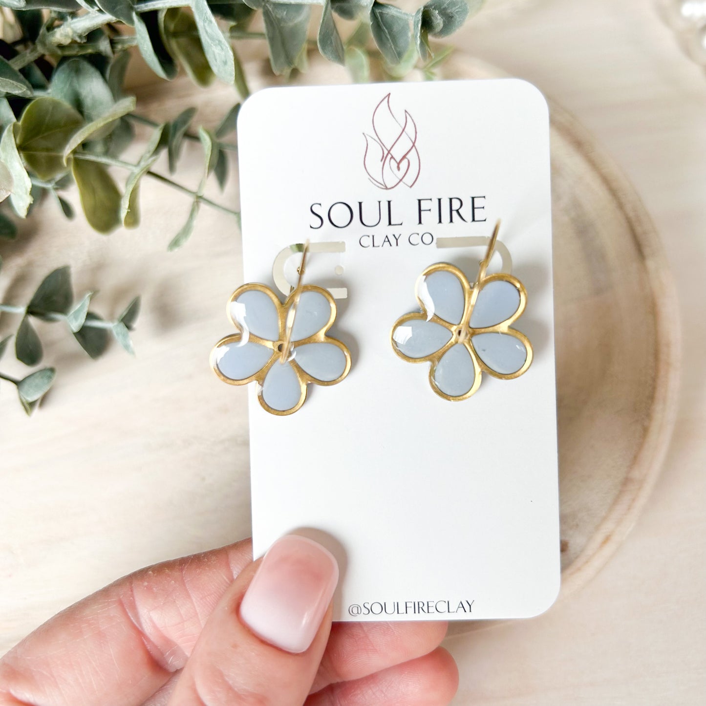 Pastel Spinner Flower Statement Earrings