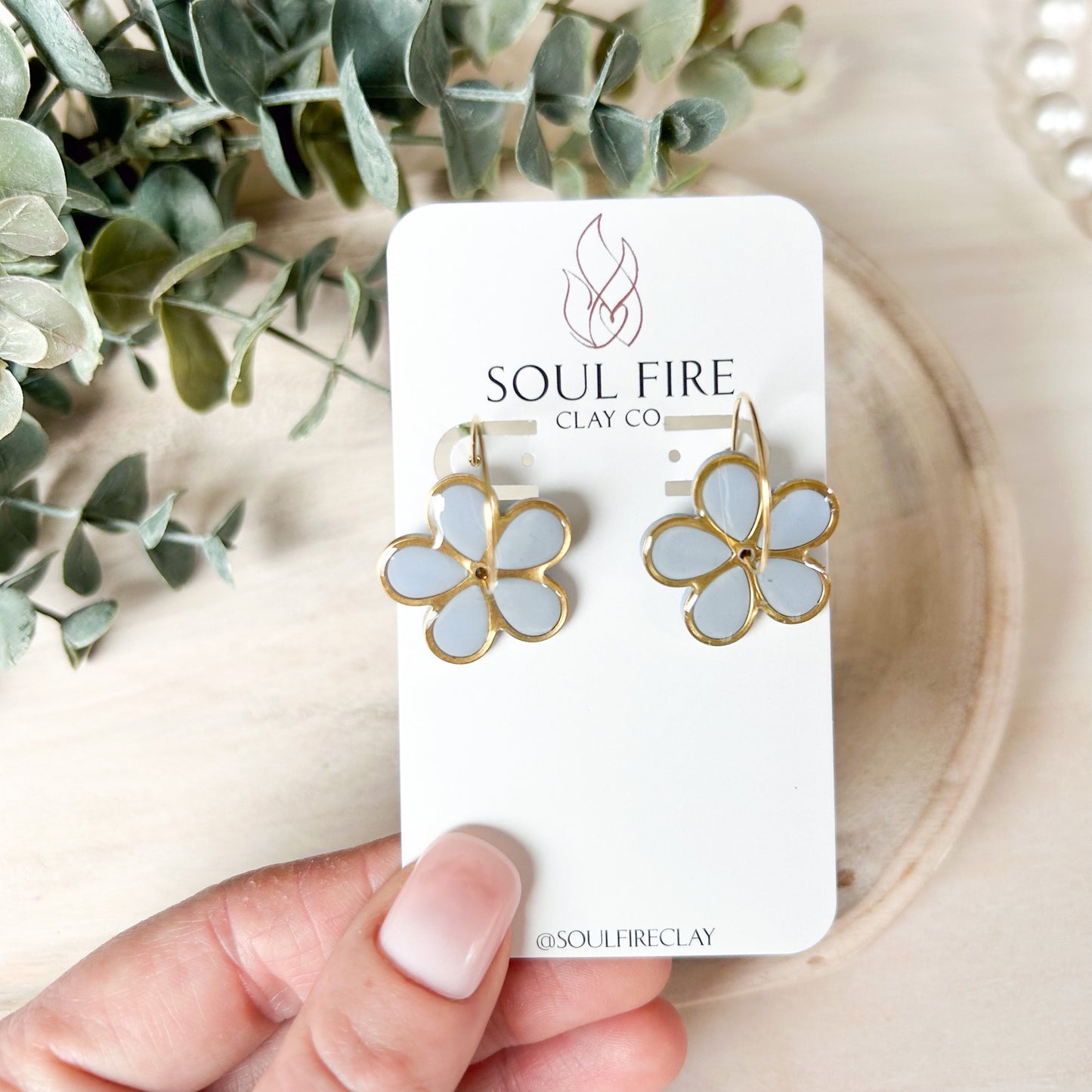 Pastel Spinner Flower Statement Earrings