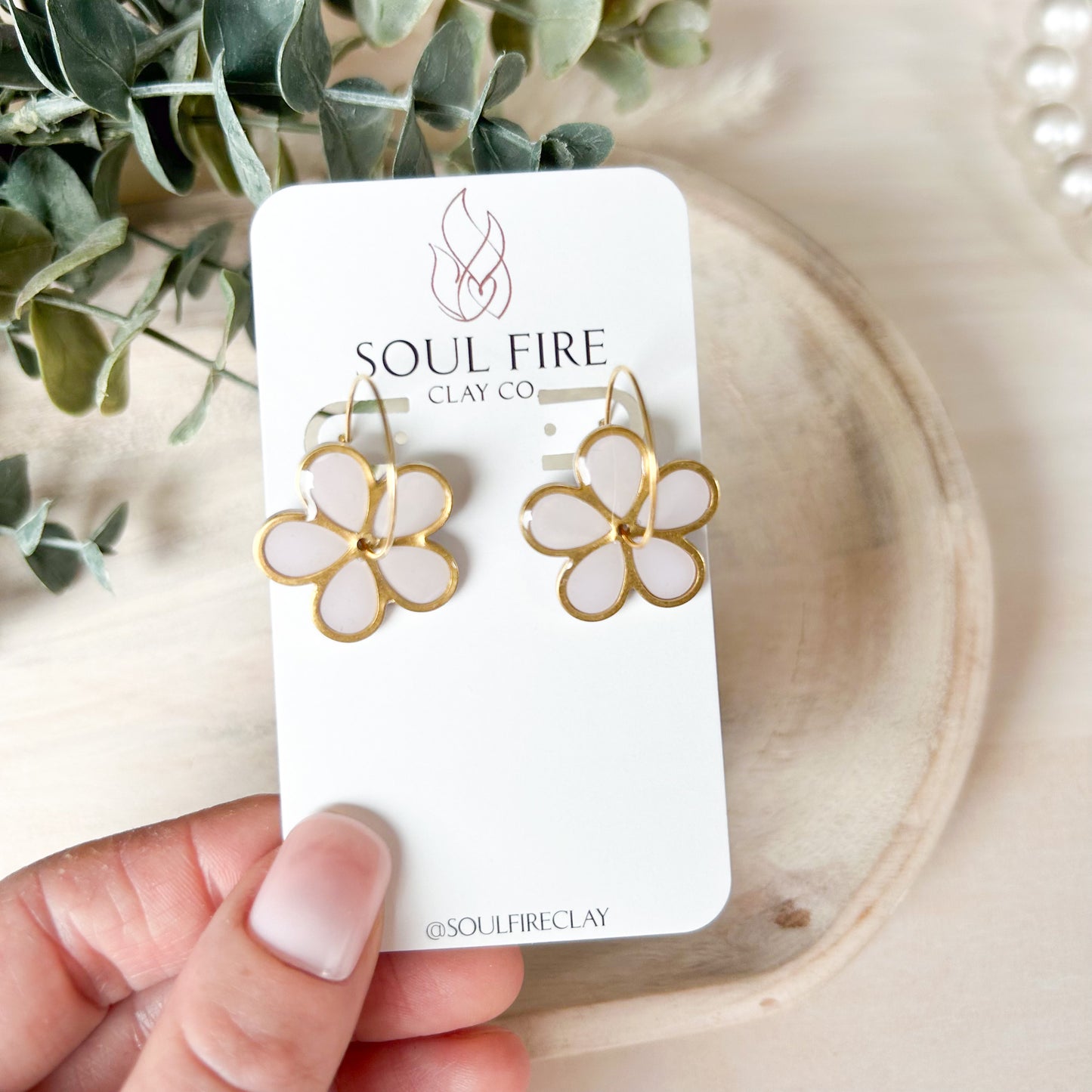 Pastel Spinner Flower Statement Earrings